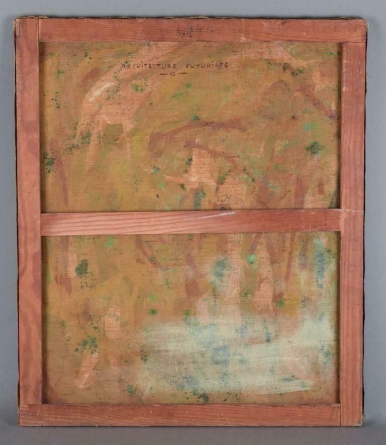 Celisson, French Artist, Futuristic Landscape. Oil On Canvas. 1962 photo buy