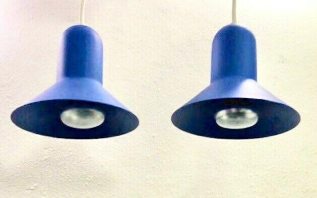 Pair Of Minimalist Danish “Confetti” Ceiling Lamps From Nordlux In Clear Blue photo for sale