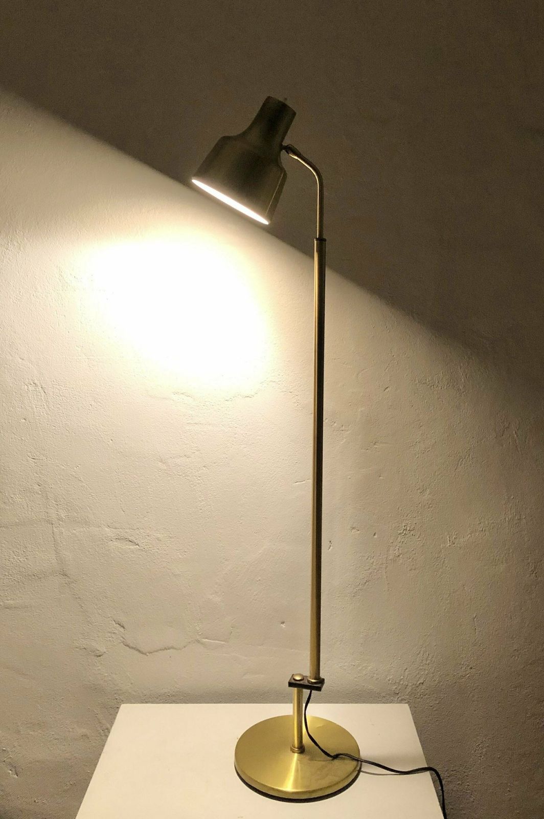 Danish Mid Century Modern Floor Lamp In Gold Colored Metal And Elegant Design Details   Design By Dansa photo Lighting
