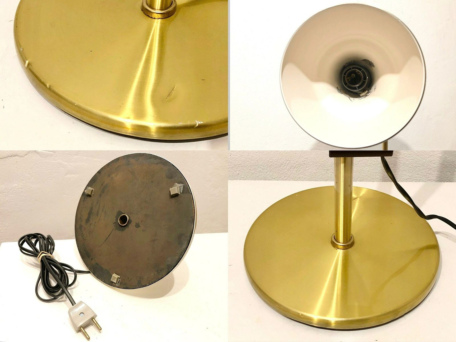 Danish Mid Century Modern Floor Lamp In Gold Colored Metal And Elegant Design Details   Design By Dansa photo vintage