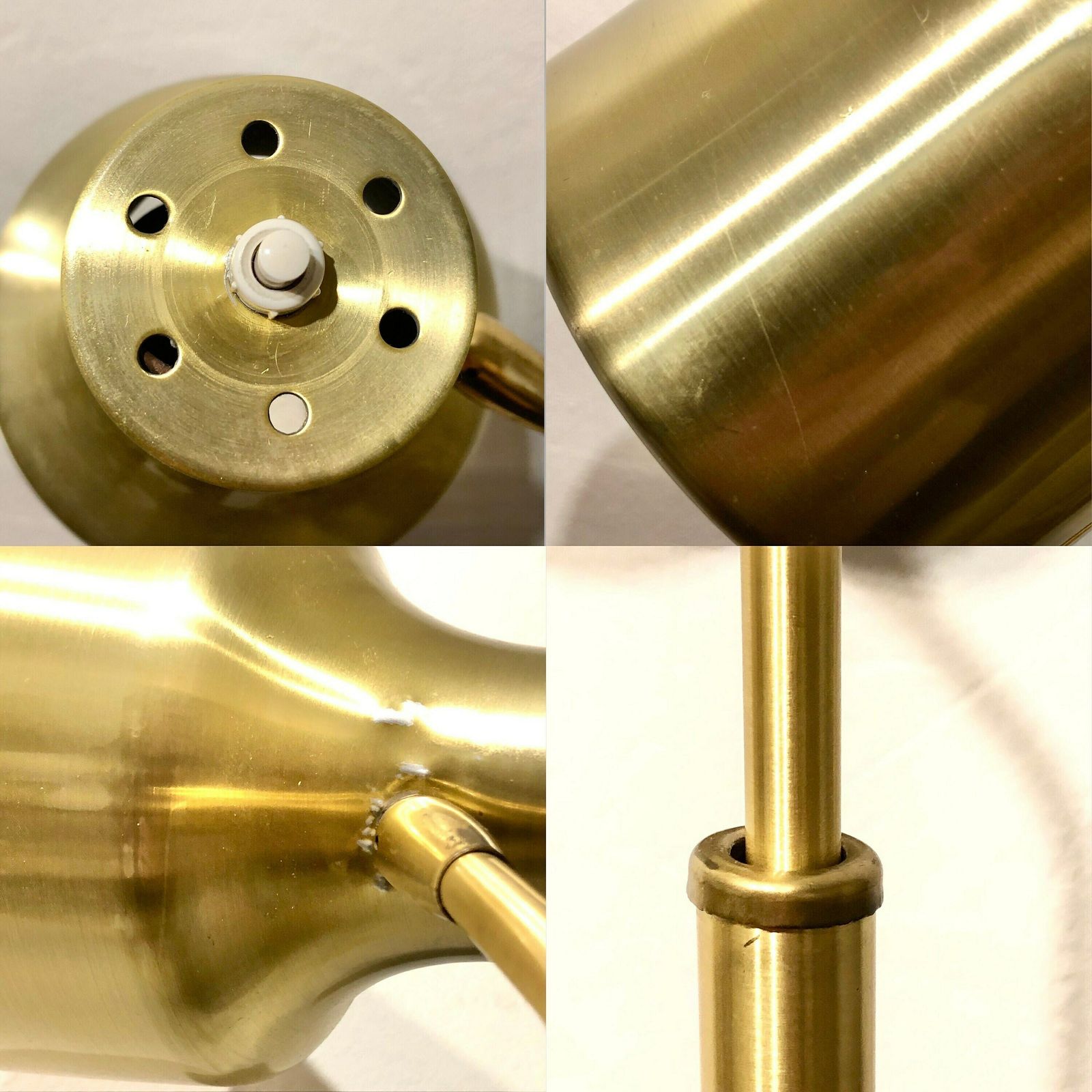 photo furniture Danish Mid Century Modern Floor Lamp In Gold Colored Metal And Elegant Design Details   Design By Dansa