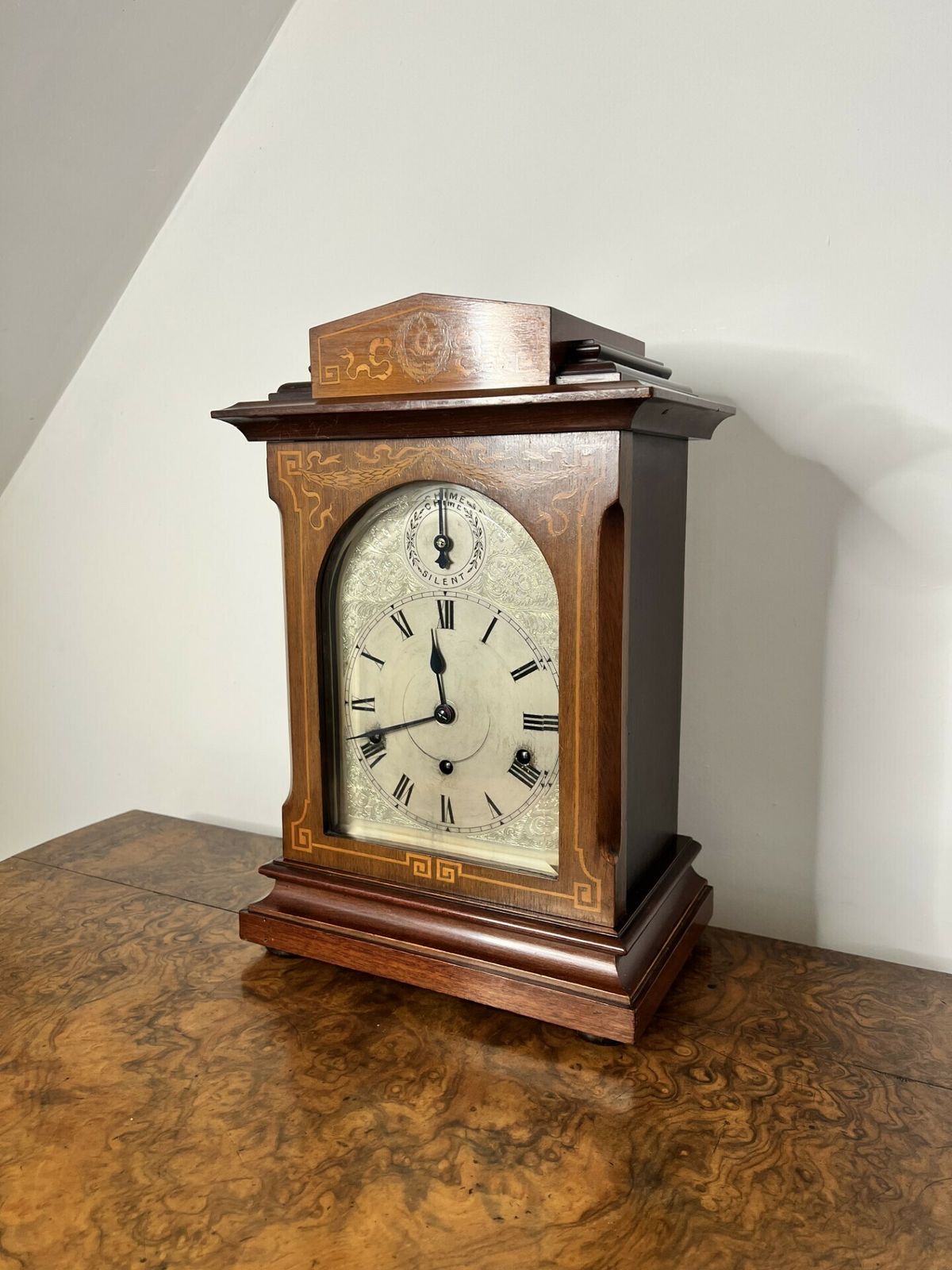 Edwardian Quality Rosewood Inlaid Chiming 8 Day Mantle Clock photo Home Decor