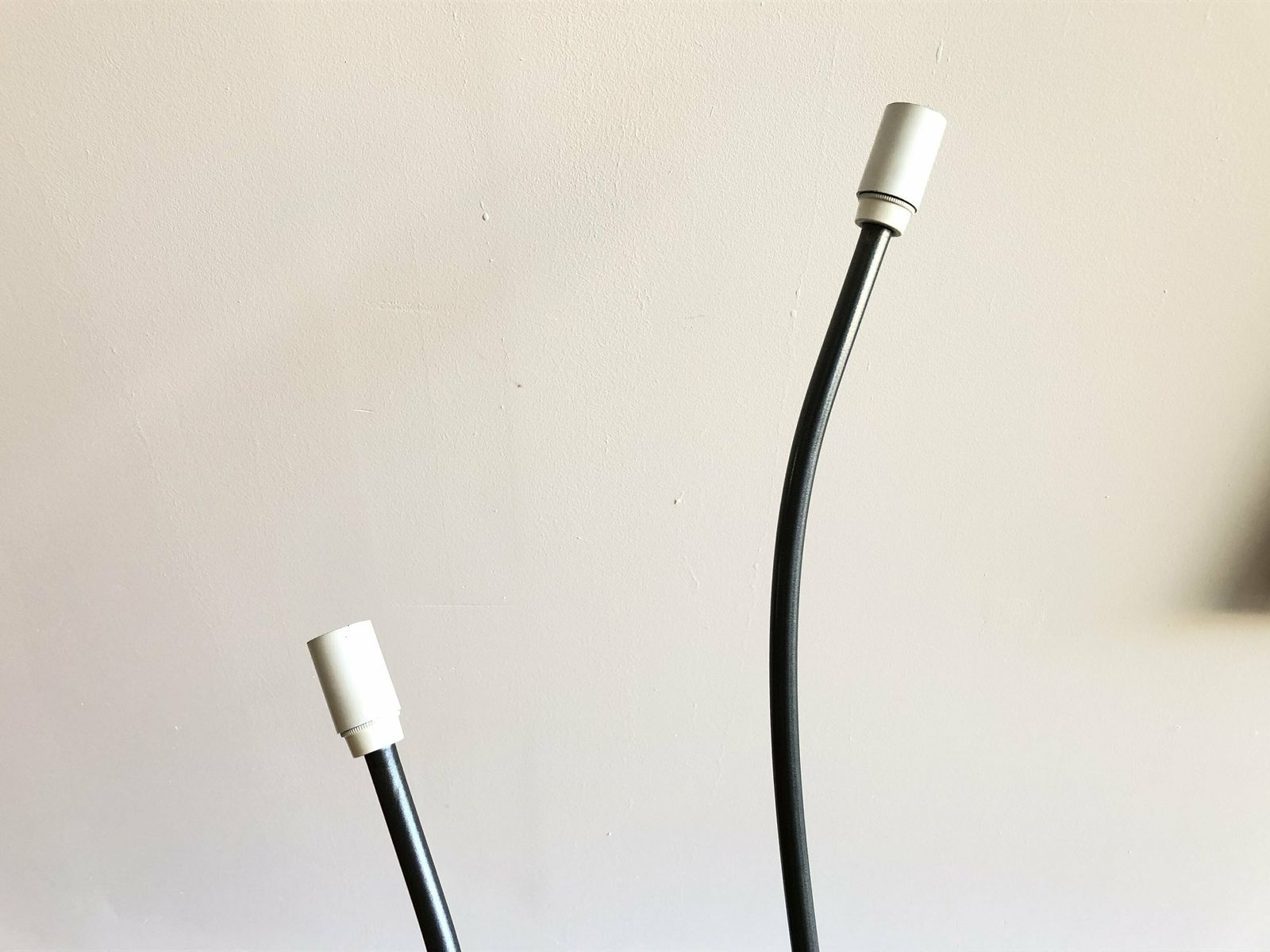 Rare Caprani Design Original Vintage Danish Floor Lamp With Swaying Organic Twin Poles And Unique Granite Base photo for sale