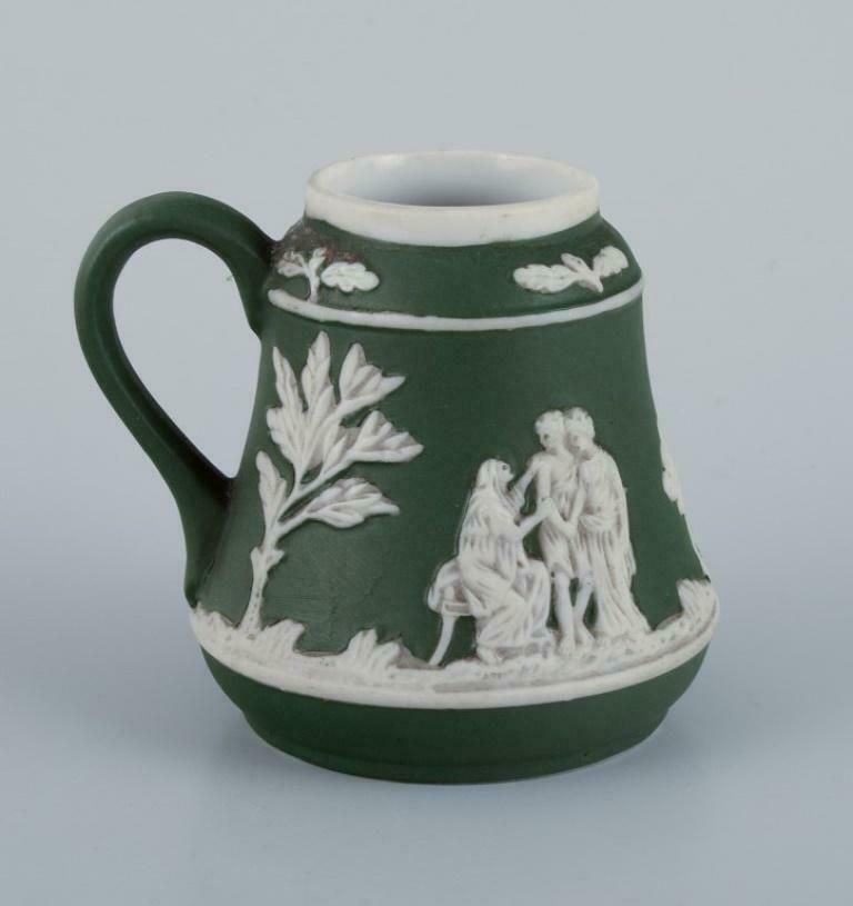 Adams, England, Miniature Vase And Miniature Mug In Biscuit Porcelain. photo for sale