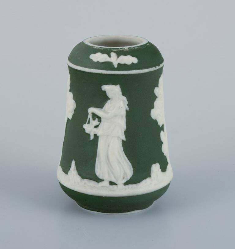 Adams, England, Miniature Vase And Miniature Mug In Biscuit Porcelain. photo 168.0