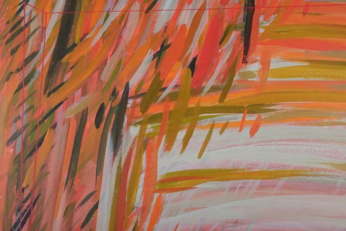 Monique Beucher, French Artist. Gouache On Canvas. Abstract Composition. photo for sale