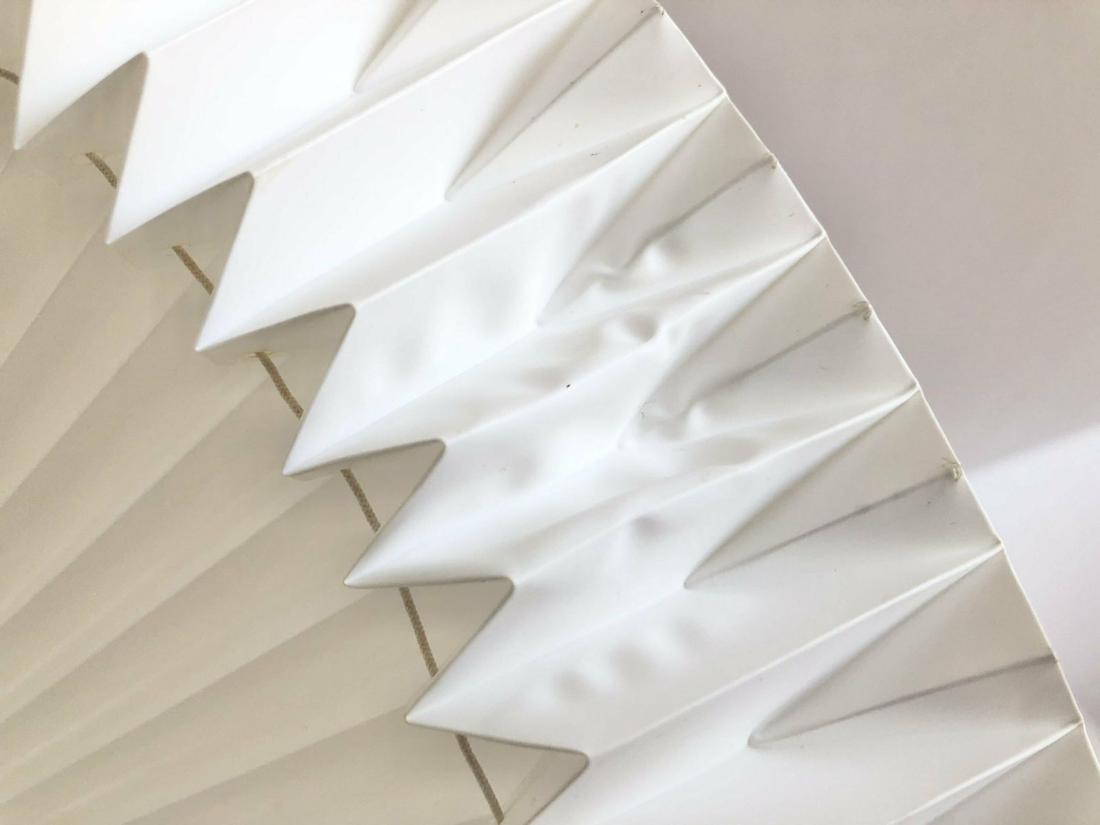 Vintage Le Klint Original Danish Mid Century Modern Pleated Ceiling Lamp In White   Design By Tage Klint In 1945 photo vintage