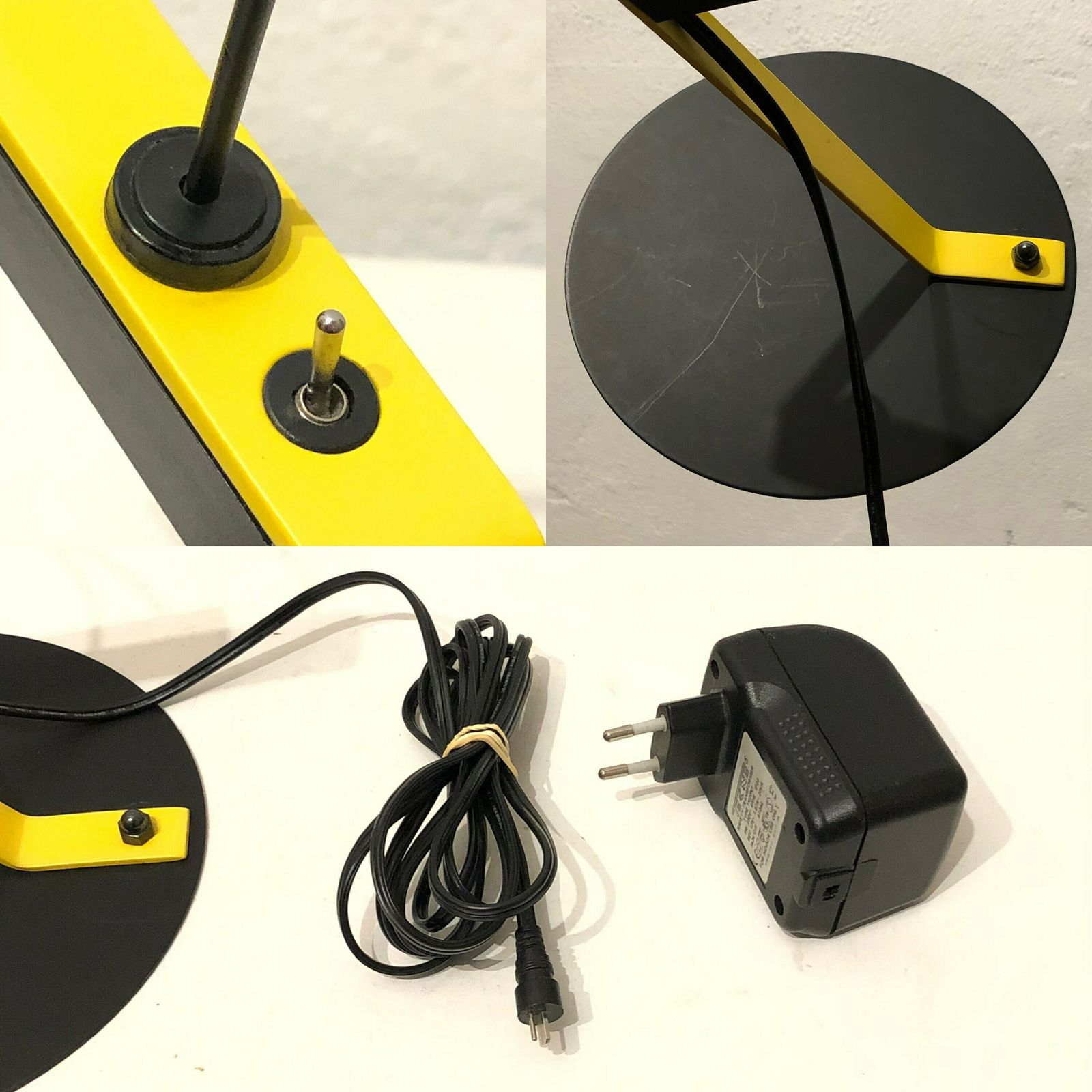 photo furniture Rare Vintage Ikea Space Age Desk Lamp In Cool Design With Assymetic Yellow Stand And Twin String Neck With Naked Bulb   Design From Sweden