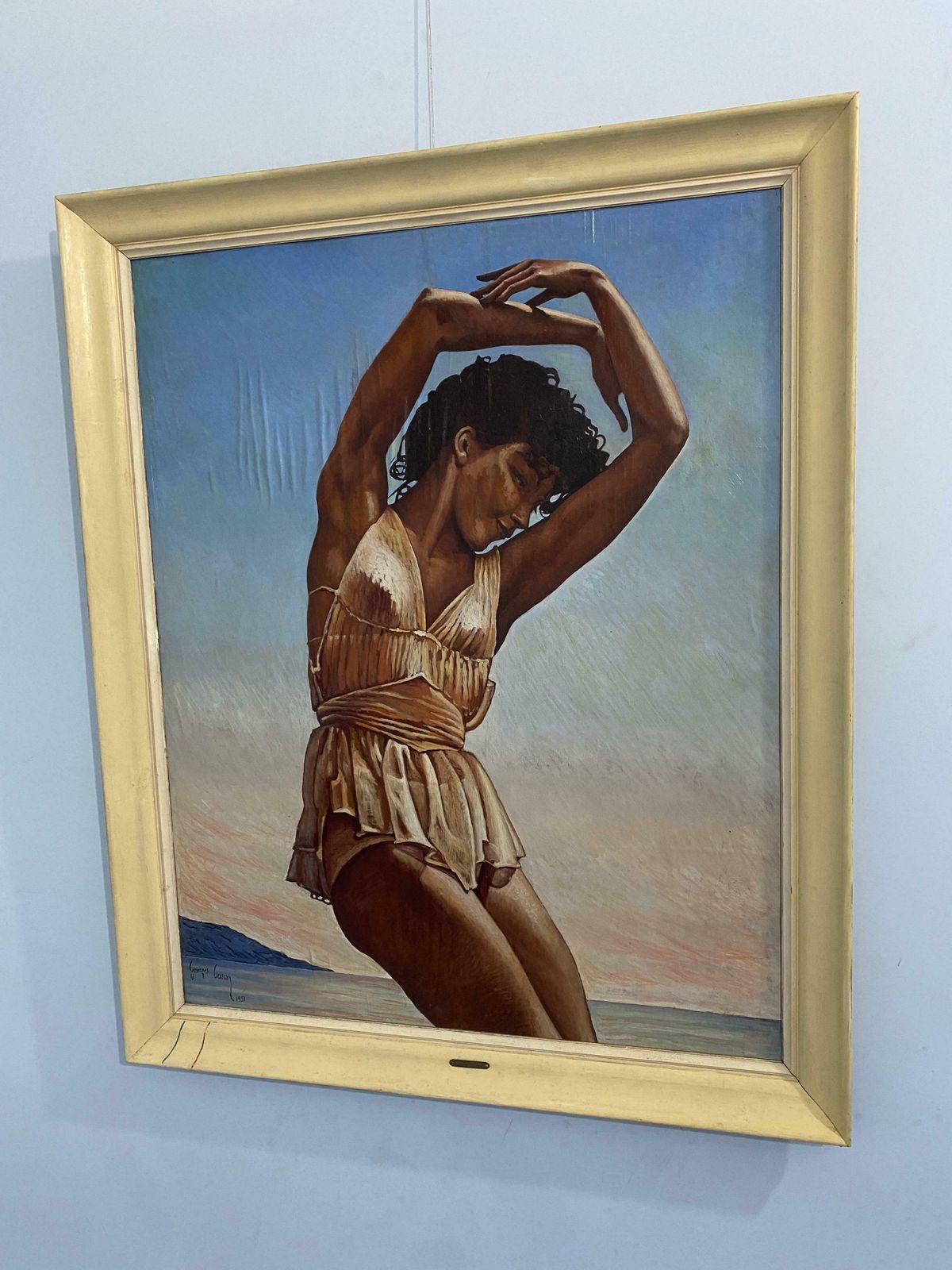 French Oil Painting "La Grecque" Signed Georges Cassan 1951 photo Art