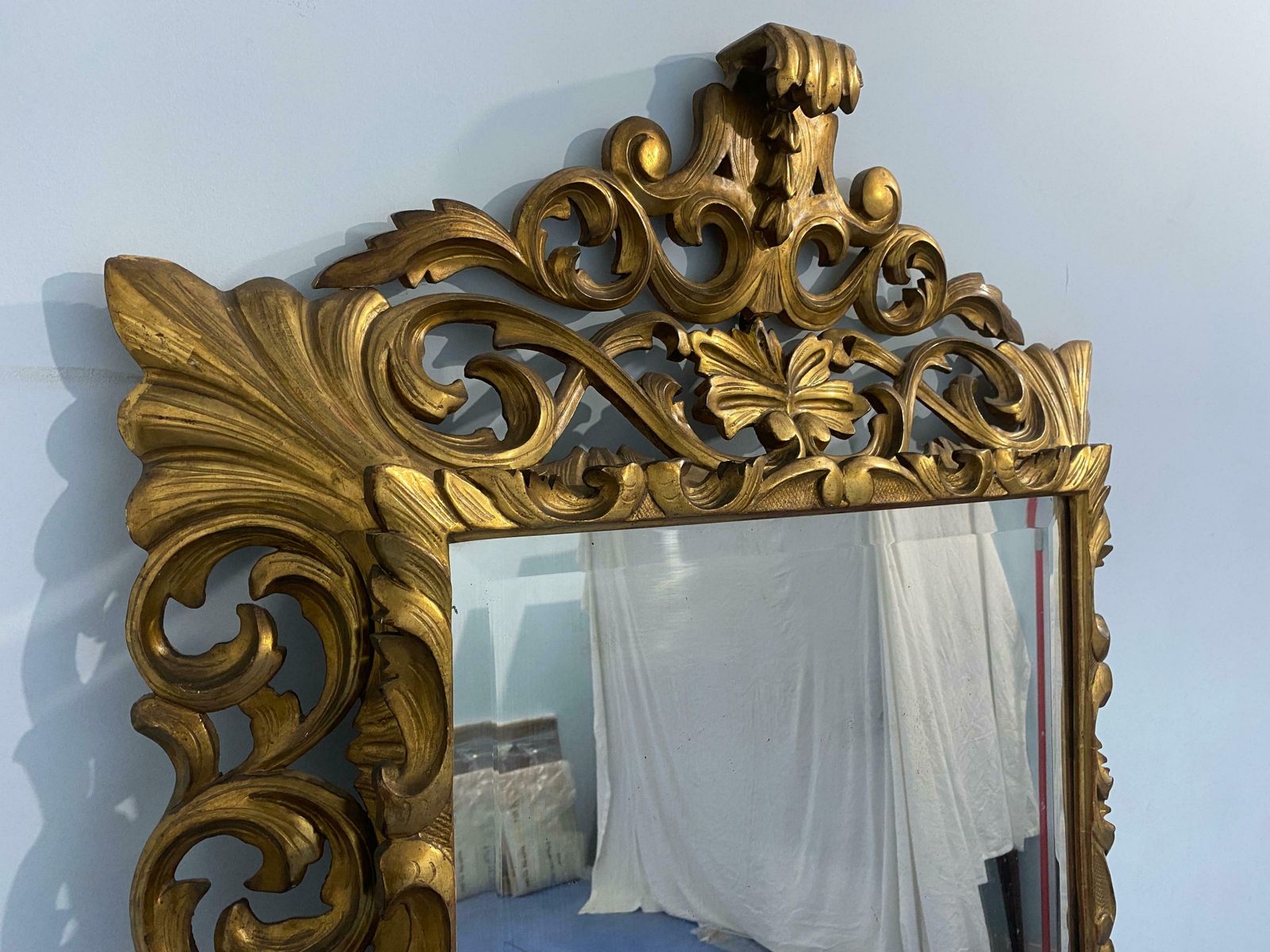 photo for sale Antique French Gilded Gold Leaf Mirror From The Louis Philippe Era, 1850