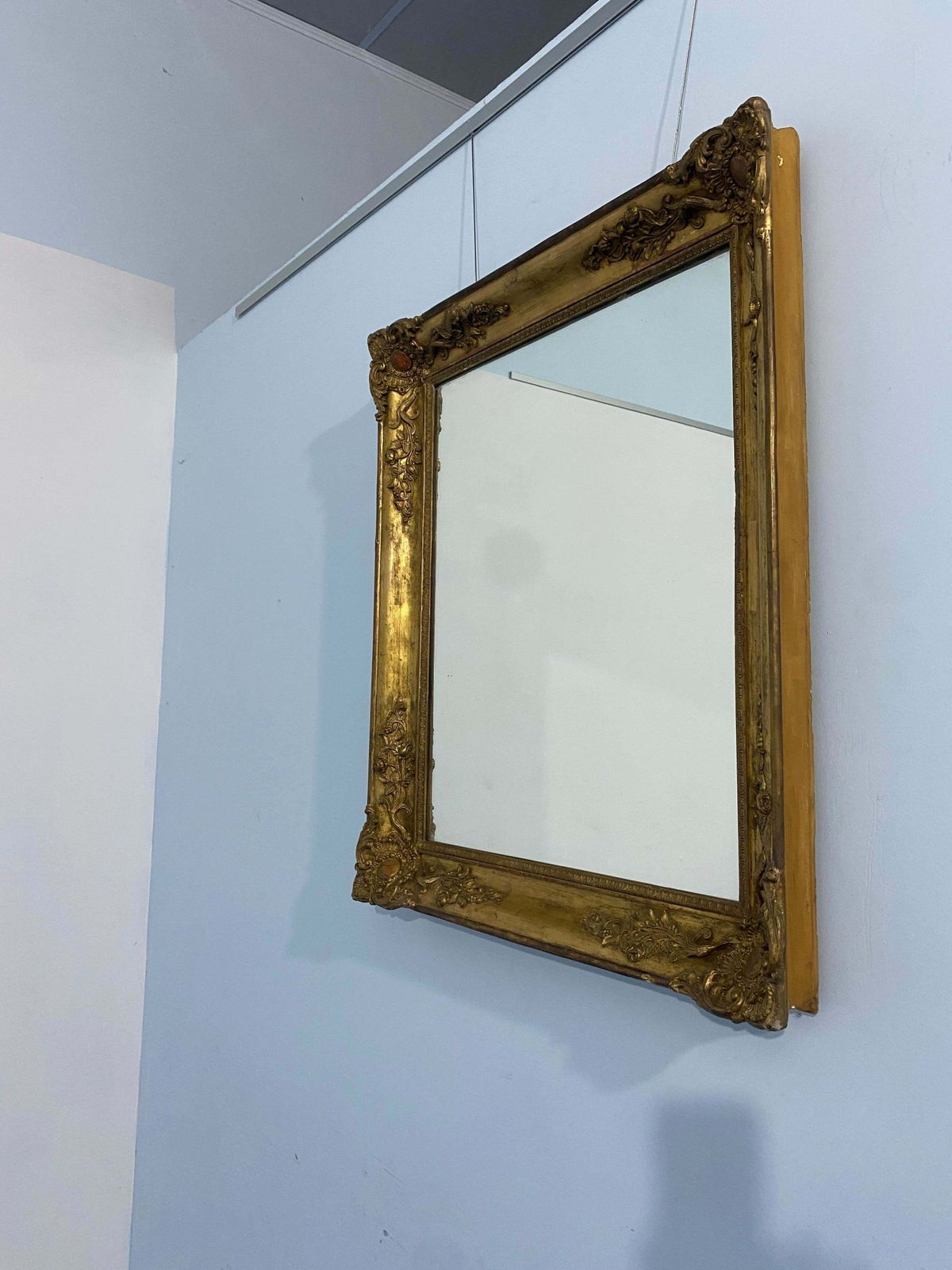 Antique French Gilded Gold Leaf Mirror From The Napoleon III Era, 1870 photo furniture