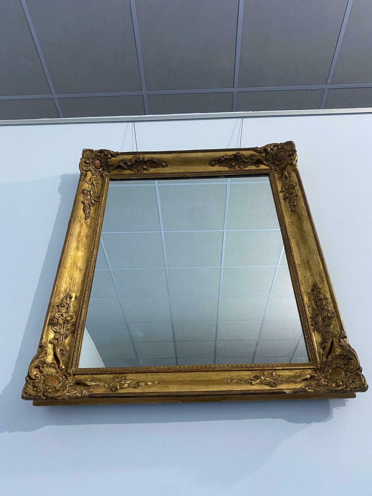 Antique French Gilded Gold Leaf Mirror From The Napoleon III Era, 1870 photo Home Decor
