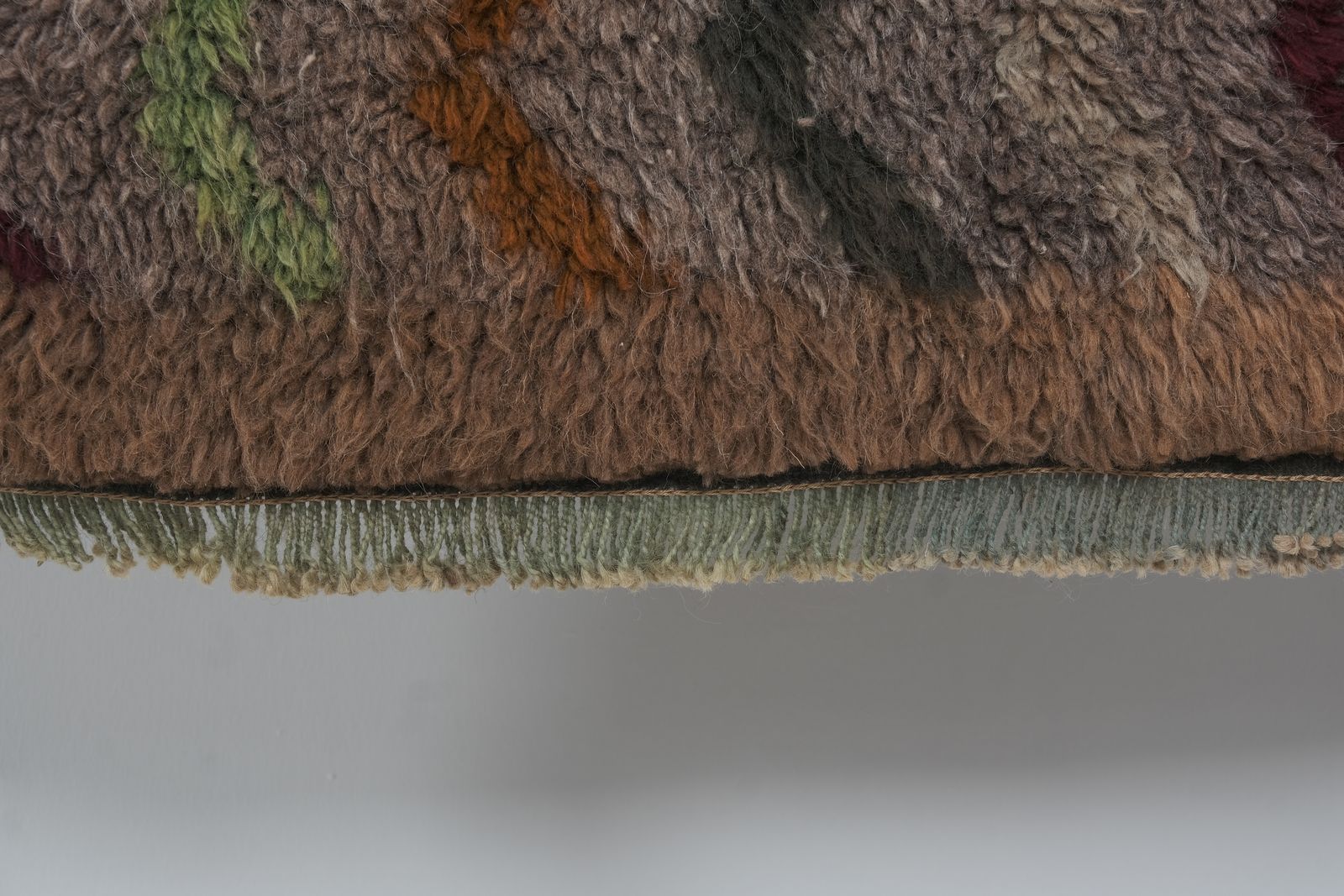 Textiles Turkish Gray Wool Shaggy Tulu Runner 2'10" X 7' photo