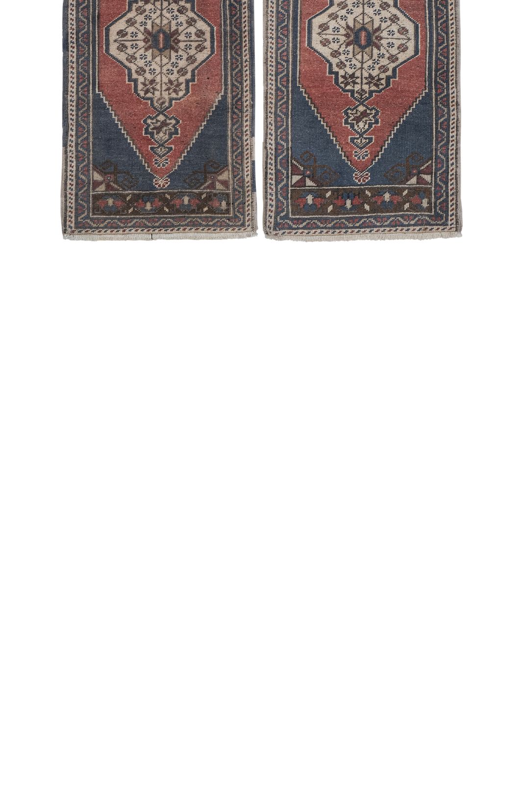 Red Turkish Vintage Handmade Geometric Anatolian Rug   Set Of Two photo furniture