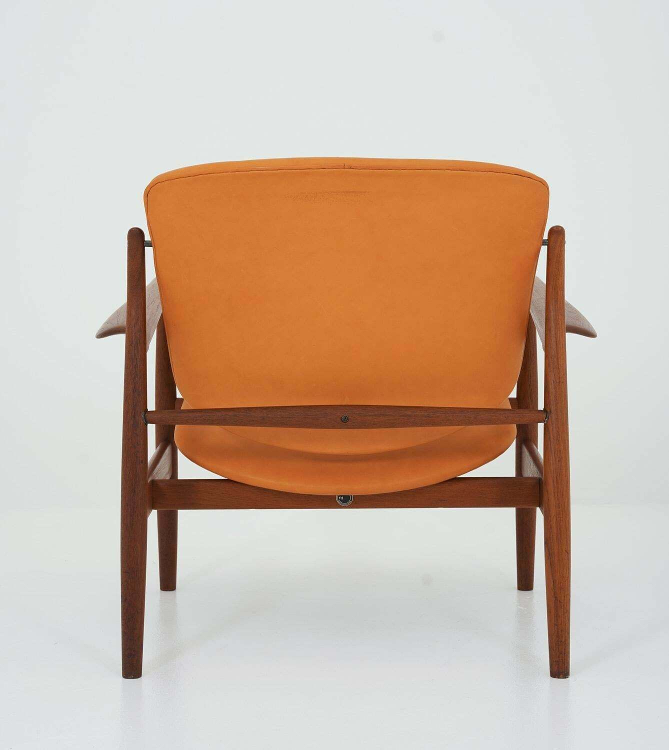 Finn Juhl Cognac Leather And Teak Lounge Chair Model Fd 136 photo 6658.0