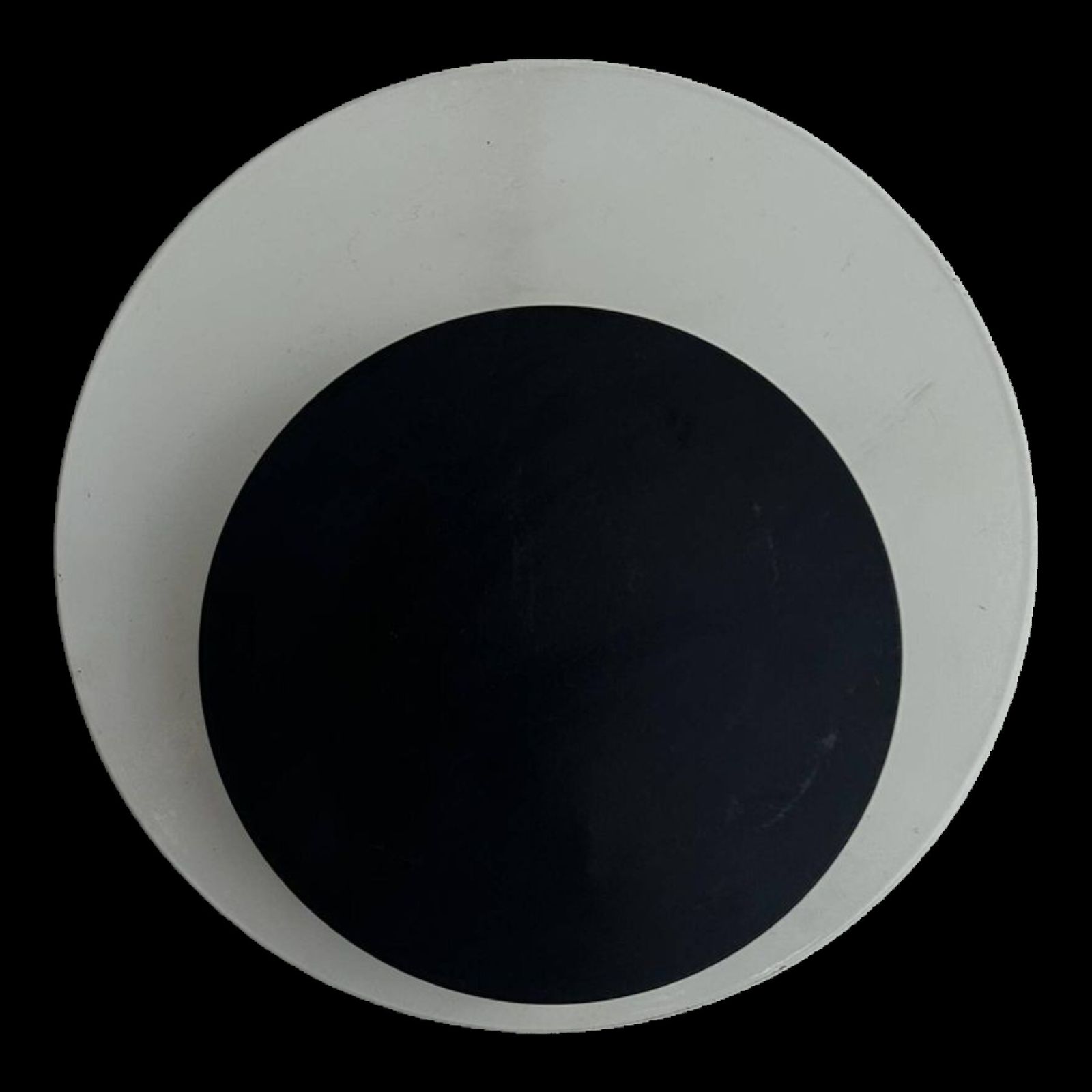 Vintage "Cirkle" Wall Lamp In Black And White Lacquered Metal, Denmark 1970s