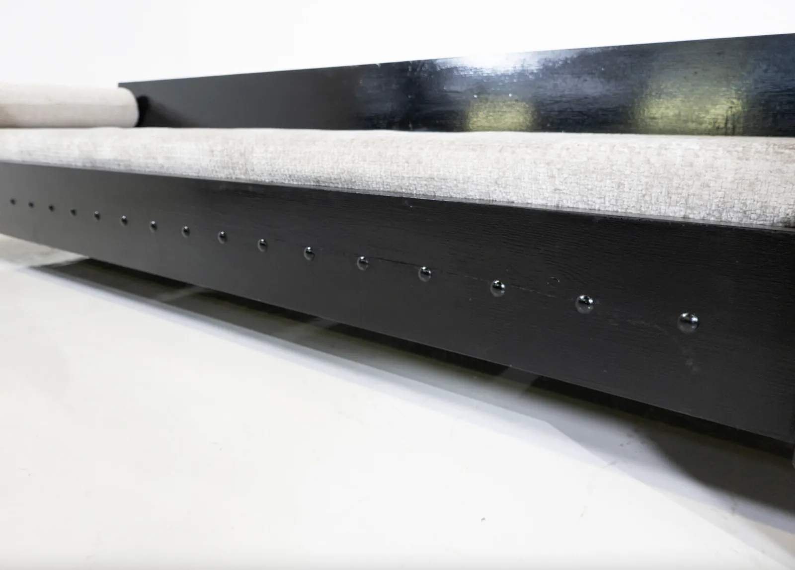 Modernist Sofa / Daybed, Black Wood And Fabric, 1960s photo 5570.0