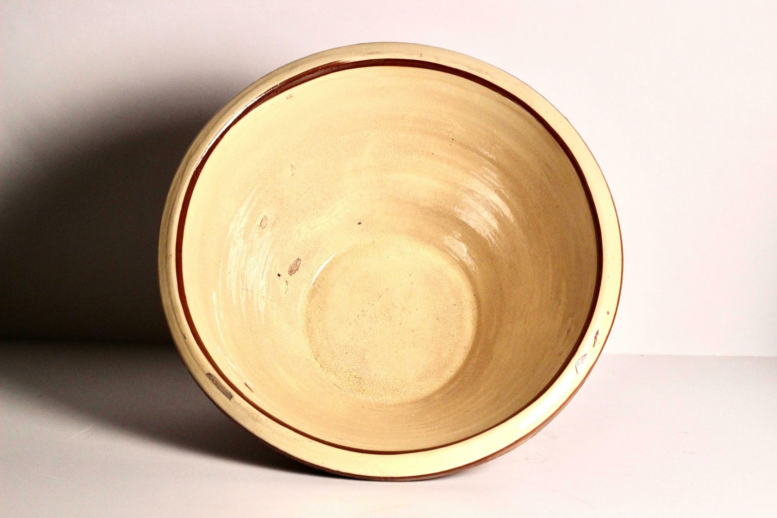 A Large English 19th Century Dairy Bowl From The Cotswolds photo vintage