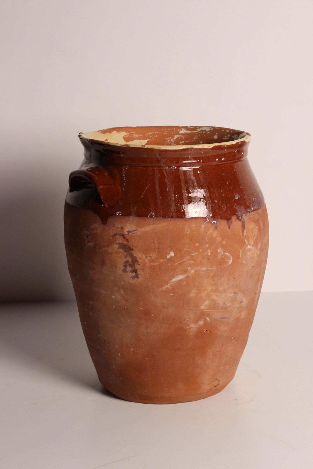19th Century Dairy Jug In Terracotta Twin Handles From The Cotswolds England photo 386.0