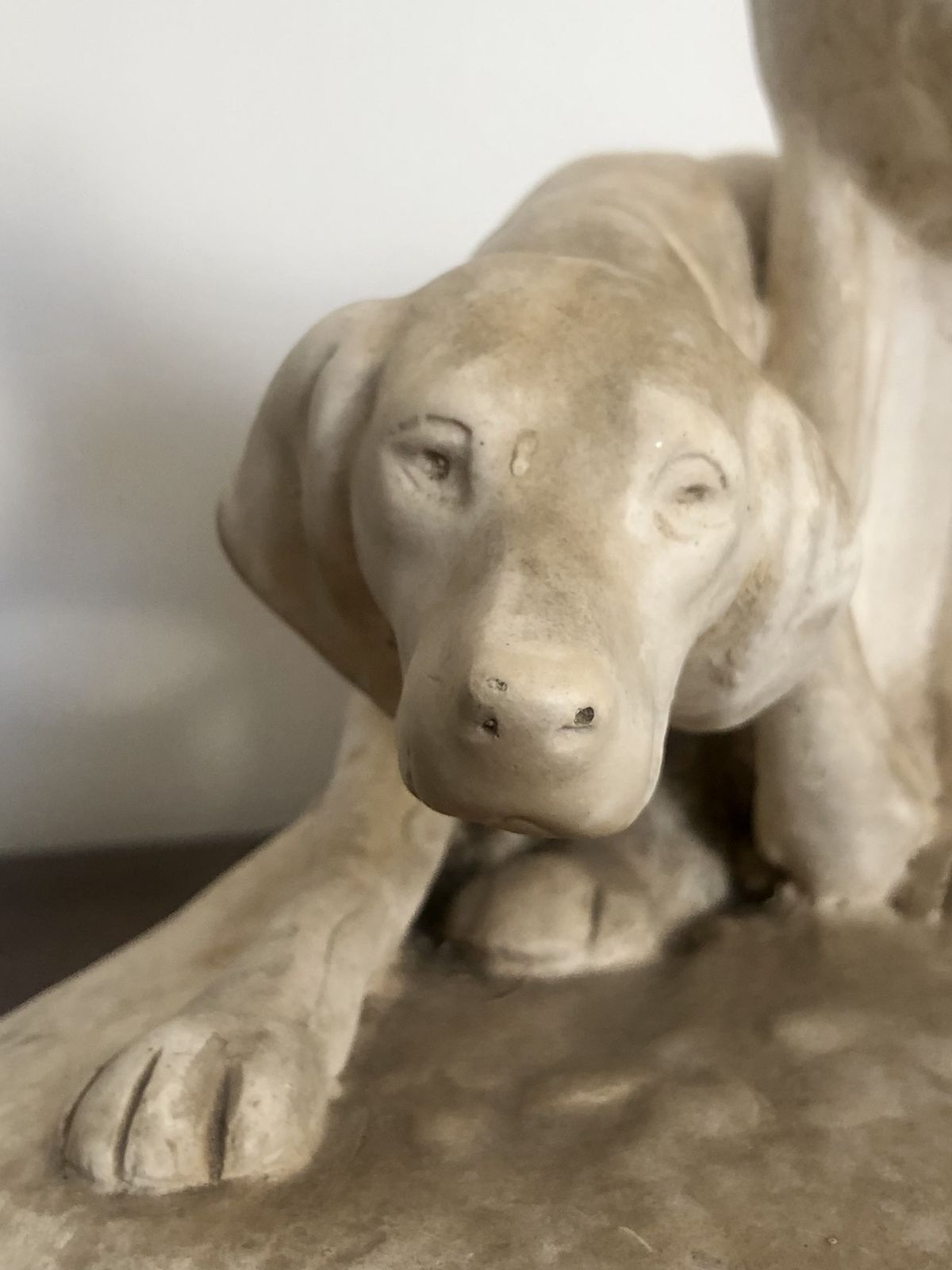 19th Century Parian Sculpture Of Hunting Dogs photo vintage