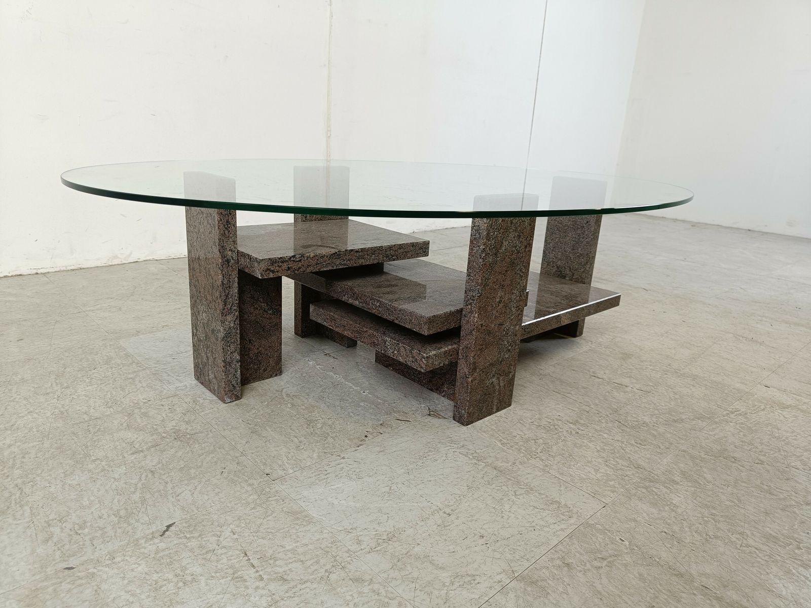 Vintage Granite Coffee Table By Willy Ballez, 1970s photo for sale