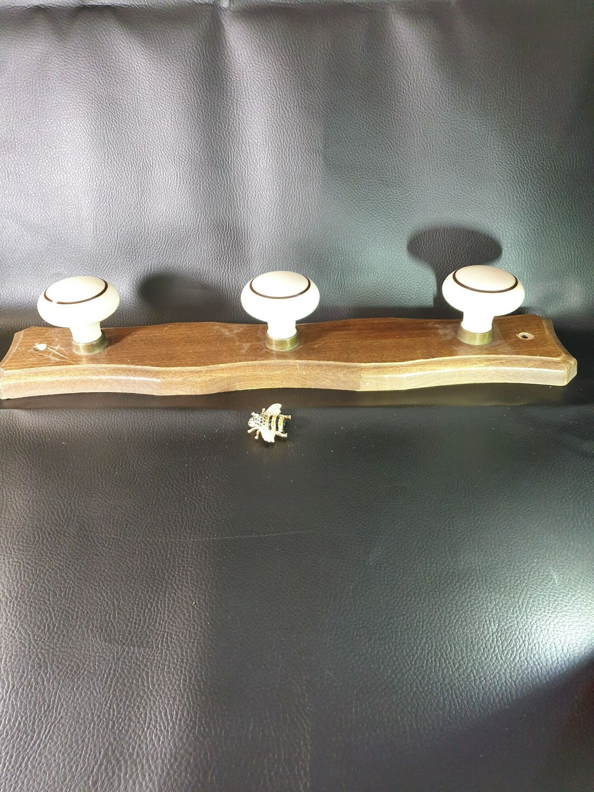 French Vintage Coat Rack, 3 Bobbin Hook, Coat Peg, Ceramic Coat Rack, French Ceramic Coat Rack, Rustic French Farmhouse photo 137.5