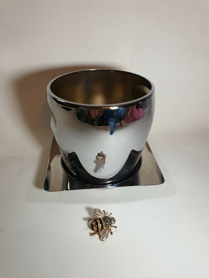 Vintage Stainless Steel Ice Bucket, Chrome Ice Bucket And Tray