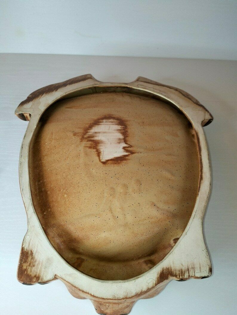 French Vintage Oval Serving Platter, French Charcuterie Ceramic Serving Platter, Pig Shaped Meat Serving Platter photo vintage