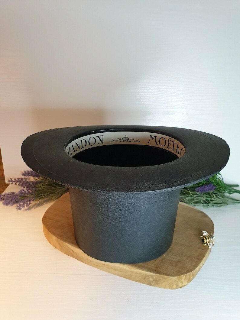 French Vintage Champagne Bucket, Moet & Chandon Top Hat Ice Bucket, Top Hat Wine Cooler, Black Ice Bucket, Alcohol Advertising Barware