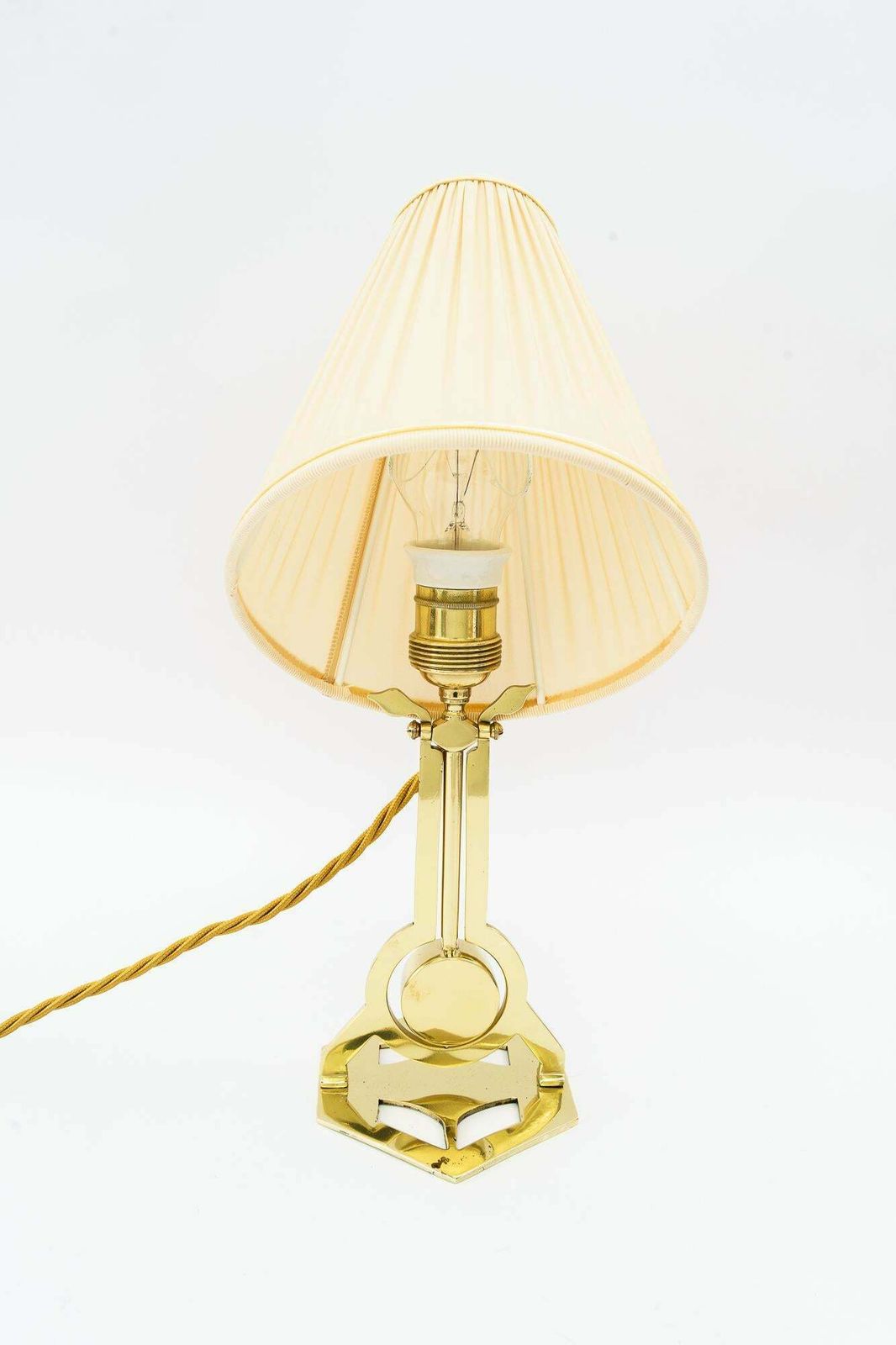 Art Deco Table Lamp Vienna With Fabric Shade Around 1920s photo furniture