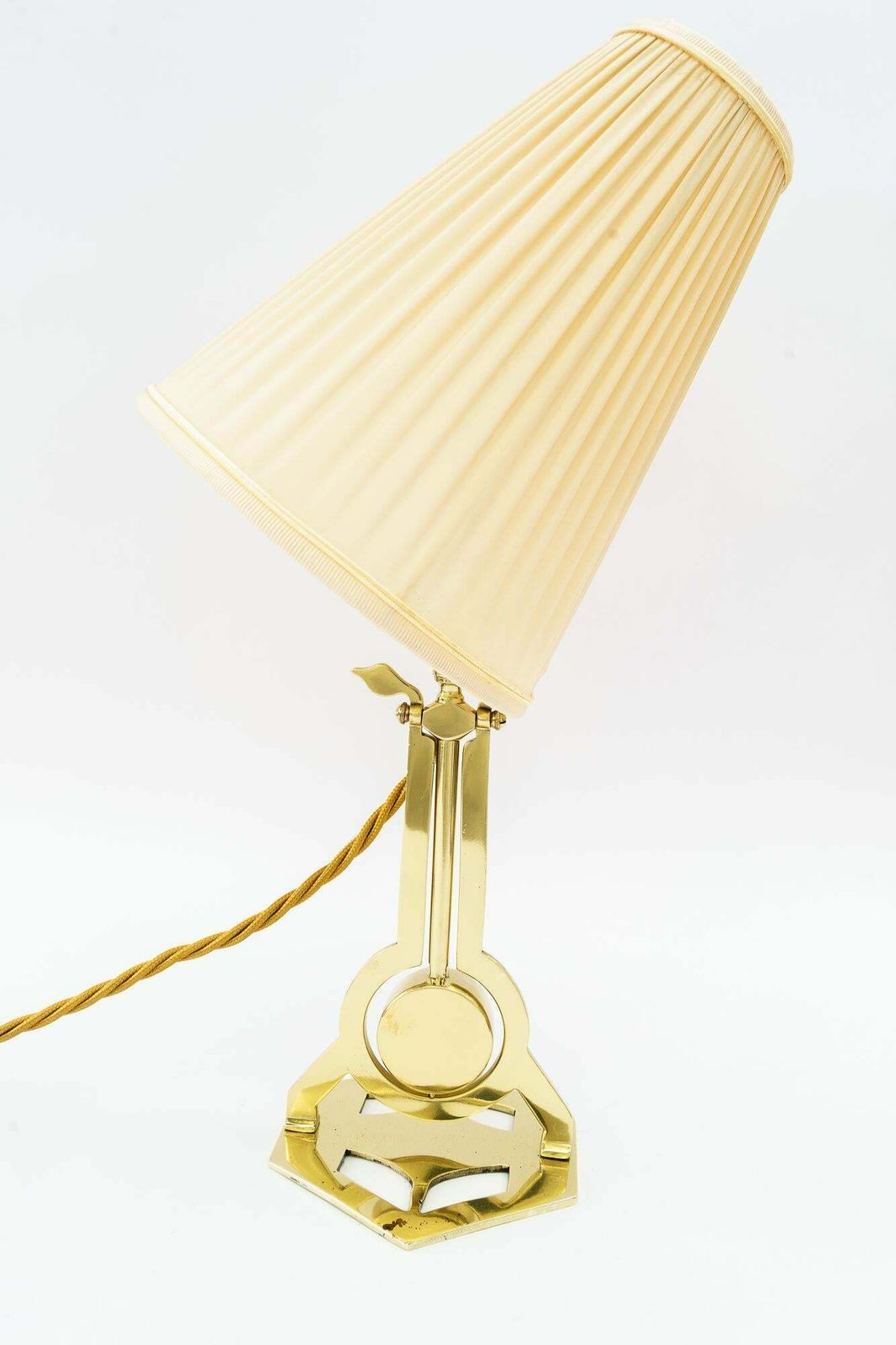 Art Deco Table Lamp Vienna With Fabric Shade Around 1920s photo 337.0