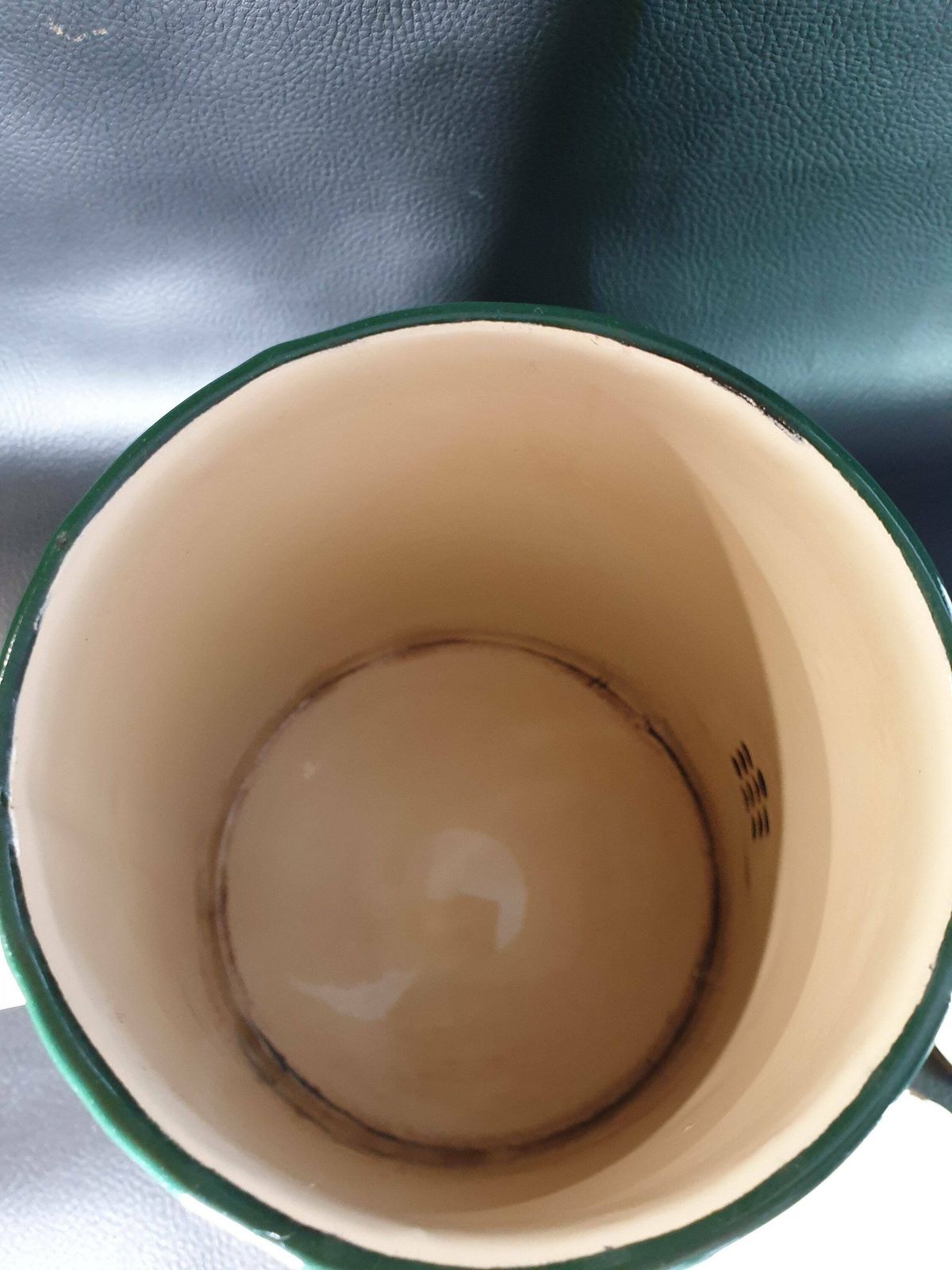French Vintage Enamel Cafetiere, Enamel Cream Coffee Pot, Antique Enamelware, Enamelware Coffee Pot, Vintage French Enamelware photo buy