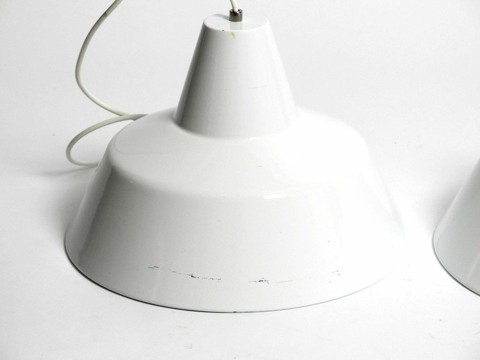 Pair Of 1950s Metal Enamel Ceiling Lamps By Axel Wedel Madsen For Louis Poulsen photo buy