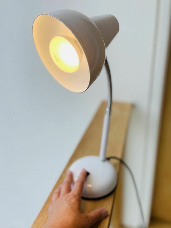 photo buy Vintage White Gooseneck Desk Lamp By Veneta Lumi Italy Bhs 1980s Pat Tested