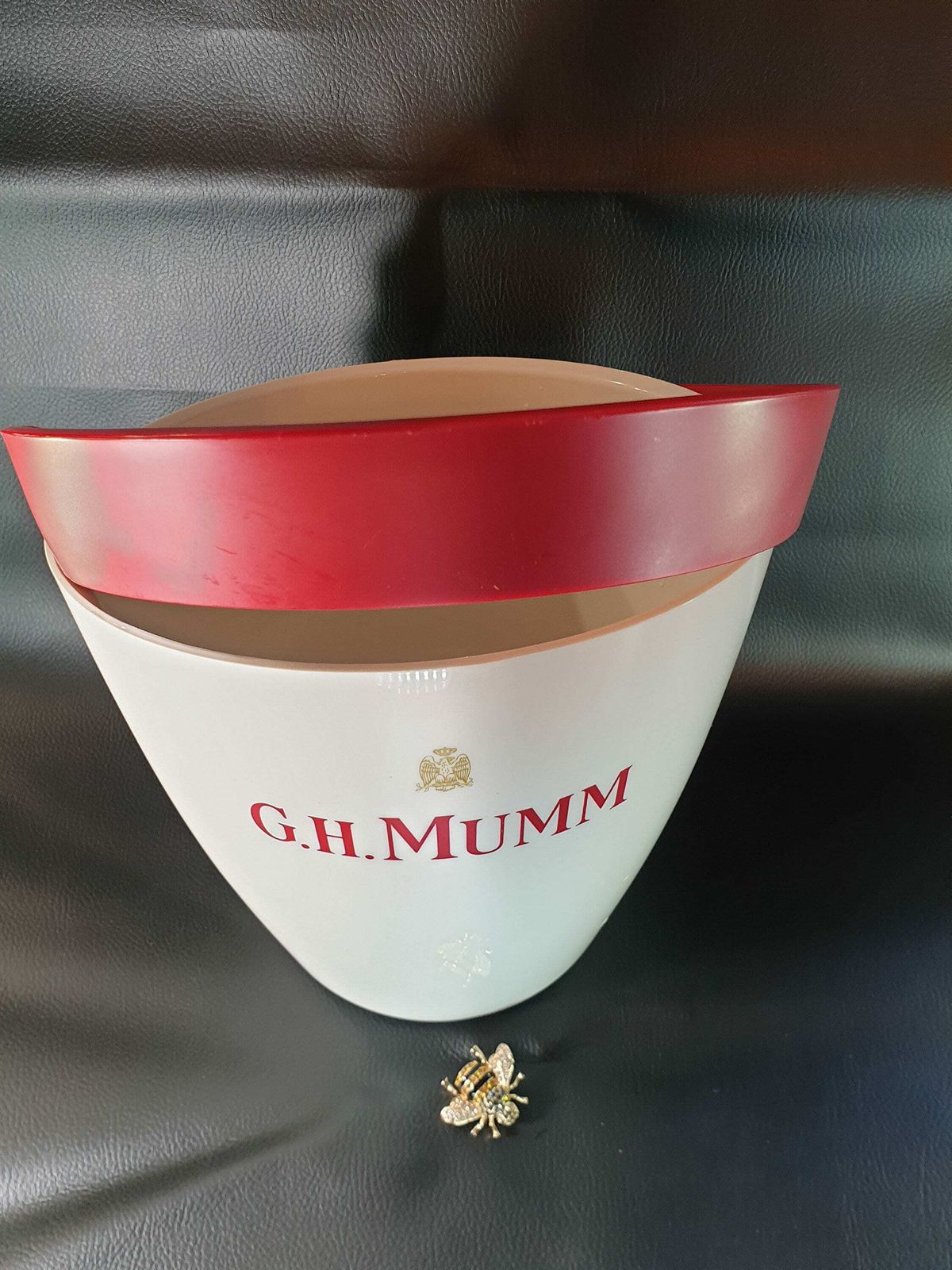 Vintage French Champagne Bucket, G.H. Mumm Champagne, Ice Bucket, Cream Ice Bucket, Bar Cafe Restaurant Decor, Vintage Ice Bucket photo vinterior