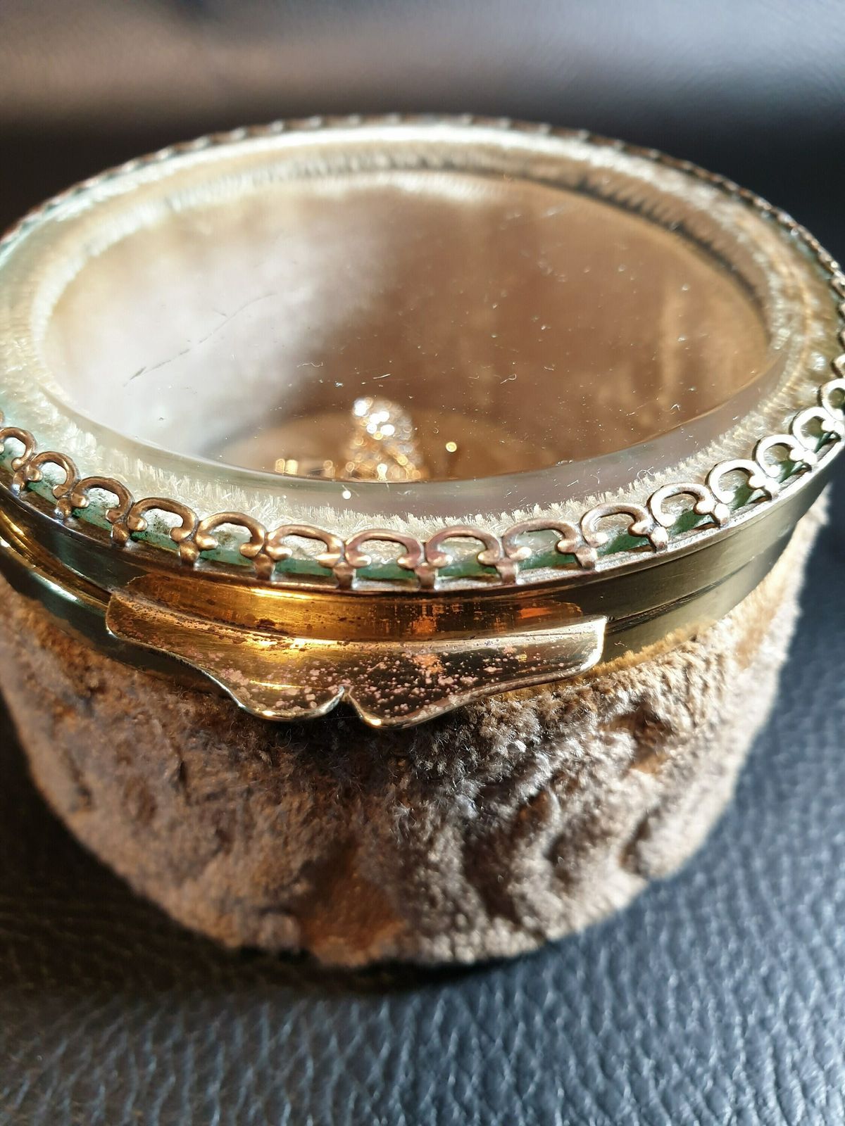 Antique French Jewellery Box, Antique Jewellery, Vintage Round Jewelry Box photo Home Decor