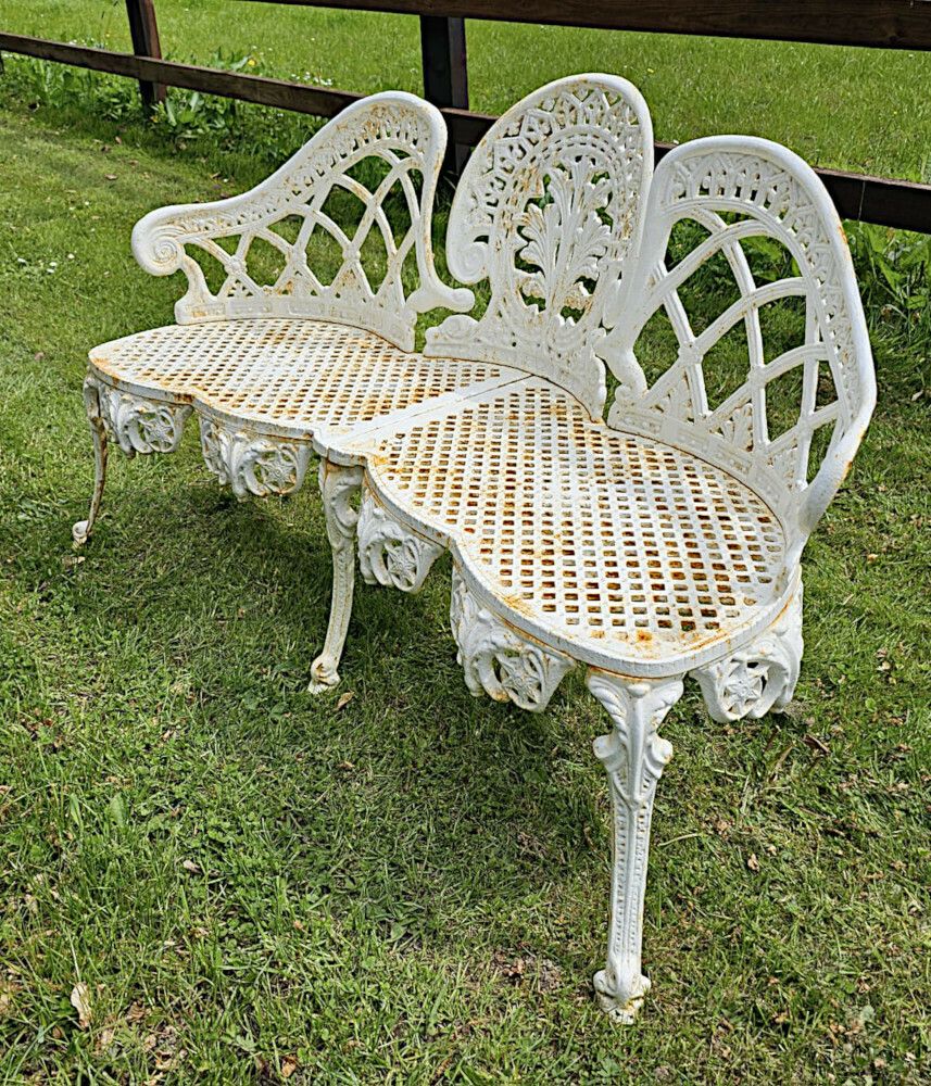 A Fabulous 20th Century Heavy Cast Iron Three Seater Garden Seat photo furniture