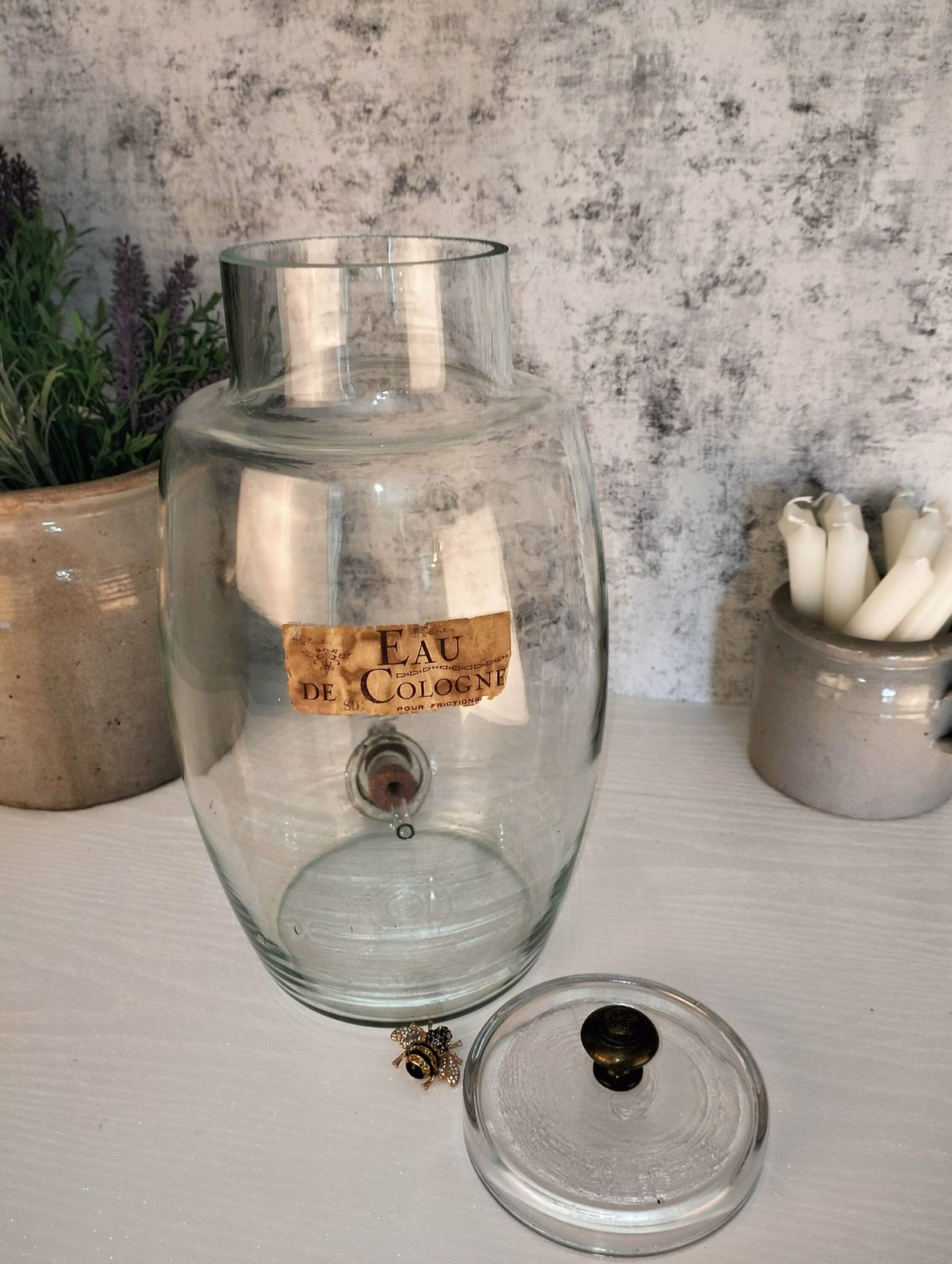 Antique French Perfume Jar, Perfume Cologne Pharmacy Bottle, Antique Pharmacy Dispenser photo buy