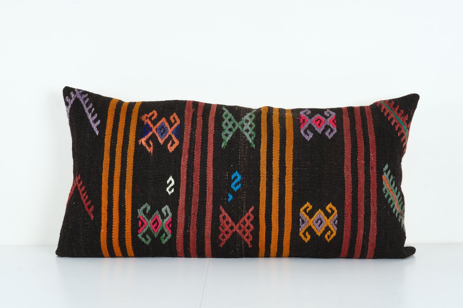 Bohemian Bedding Wool Kilim Pillow Cover Handmade Hippie Pillow, Anatolian King Pillow, Shams Long Pillows For  20'' X 40''