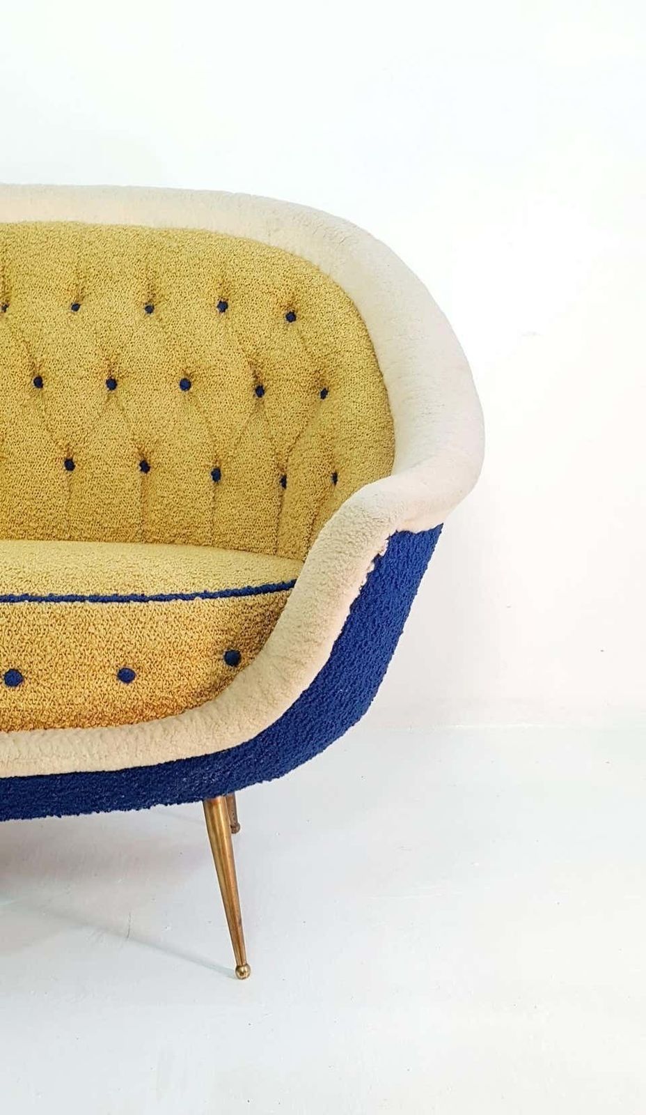 Midcentury Sofa With Brass Spider Legs By Isa Bergamo Italy 1959 photo vinterior