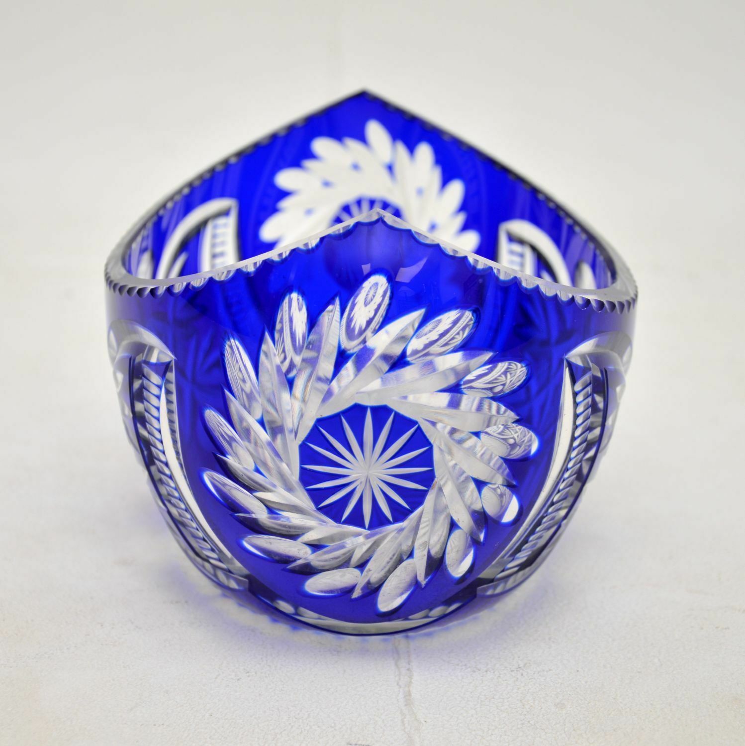 photo for sale Antique Bohemian Crystal Glass Table Lamp, Vase And Dish
