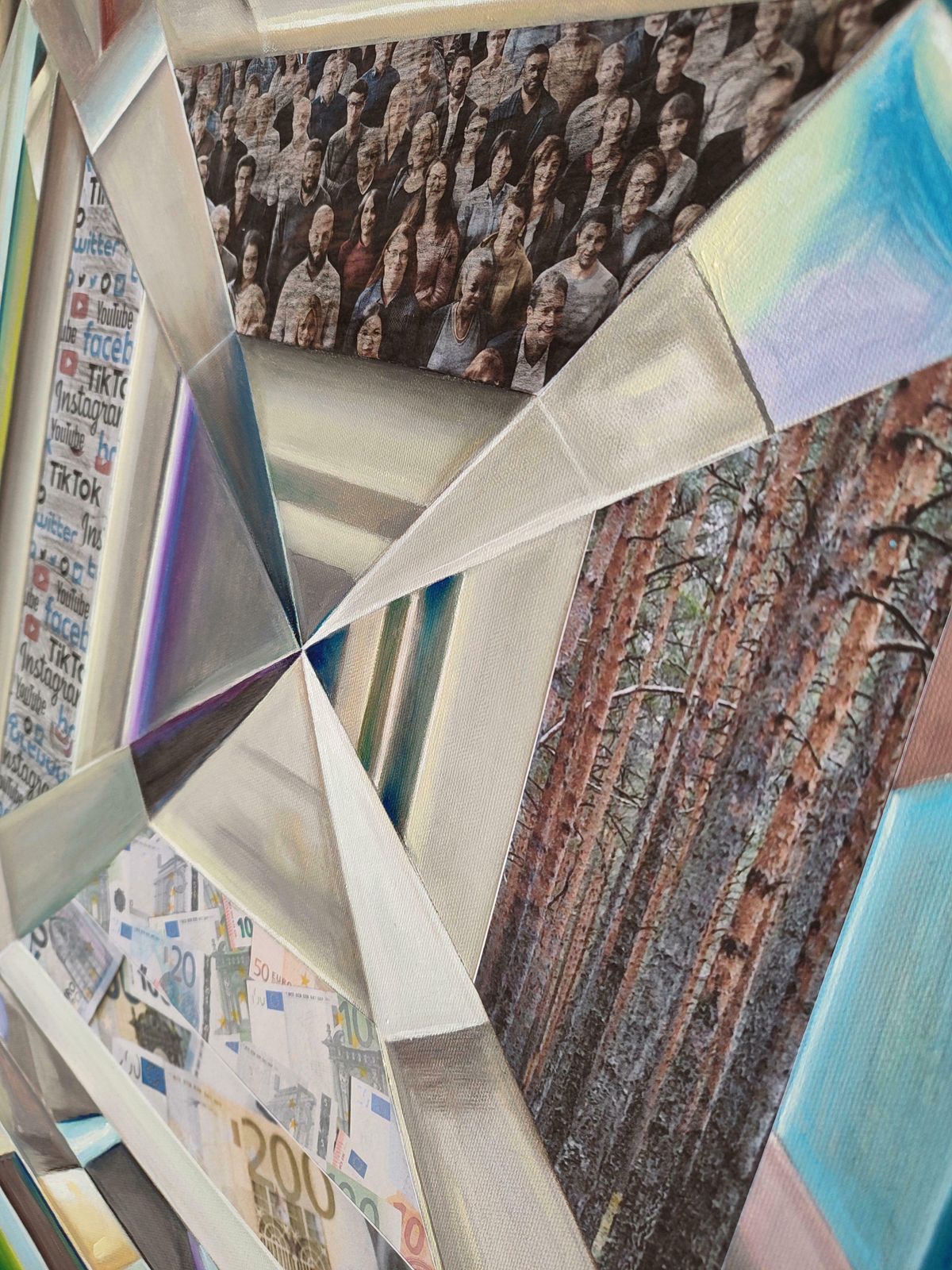Alyona Prokofjeva Everyone Has Their Own Treasure. 2023 Oil, Collage, Canvas, 70x70 Cm 2023 photo Art