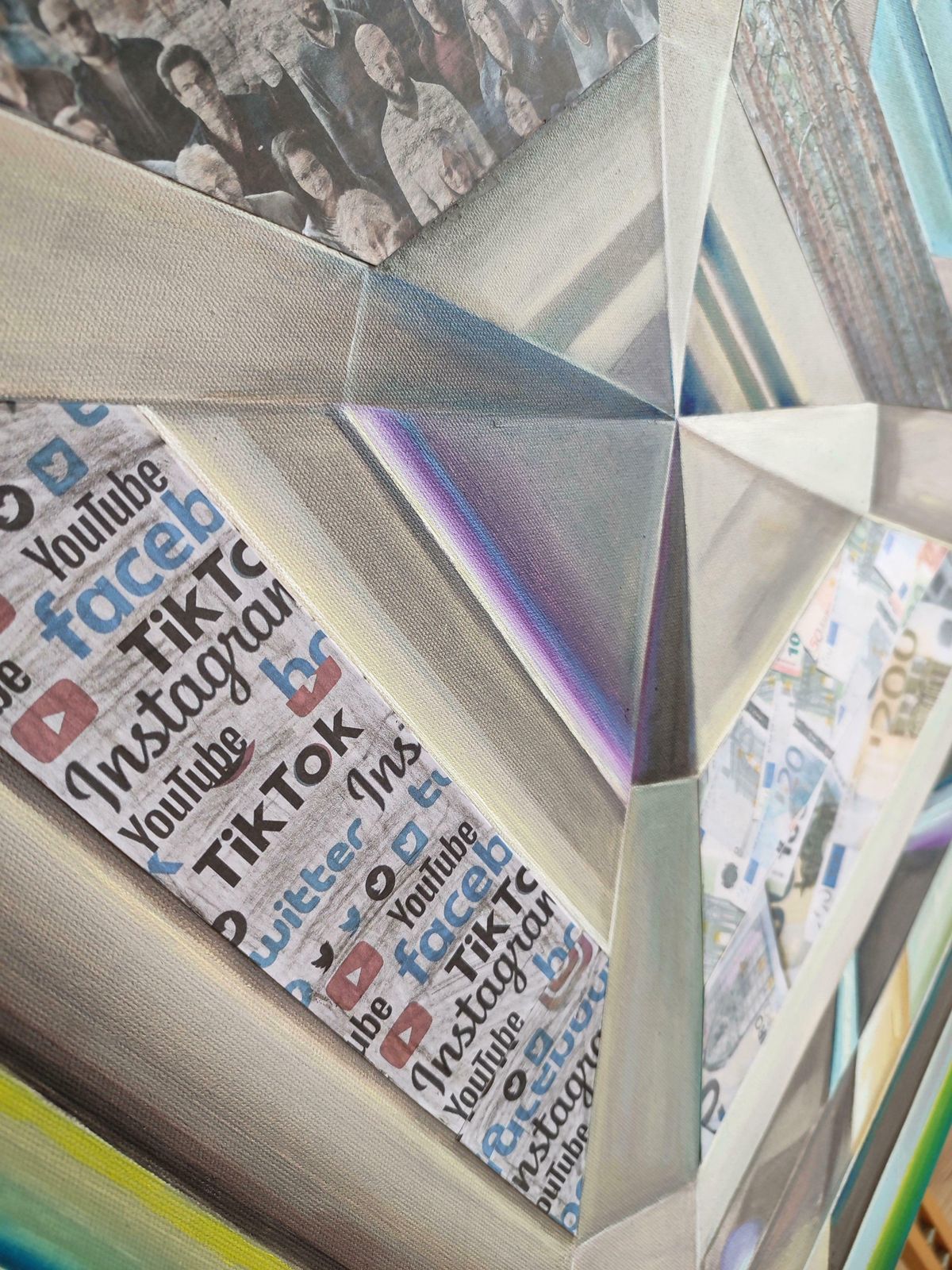 Alyona Prokofjeva Everyone Has Their Own Treasure. 2023 Oil, Collage, Canvas, 70x70 Cm 2023 photo vinterior