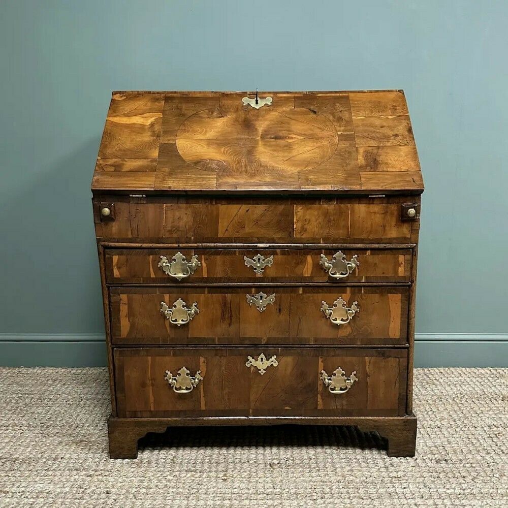 Rare Yew Wood Antique Georgian Bureau