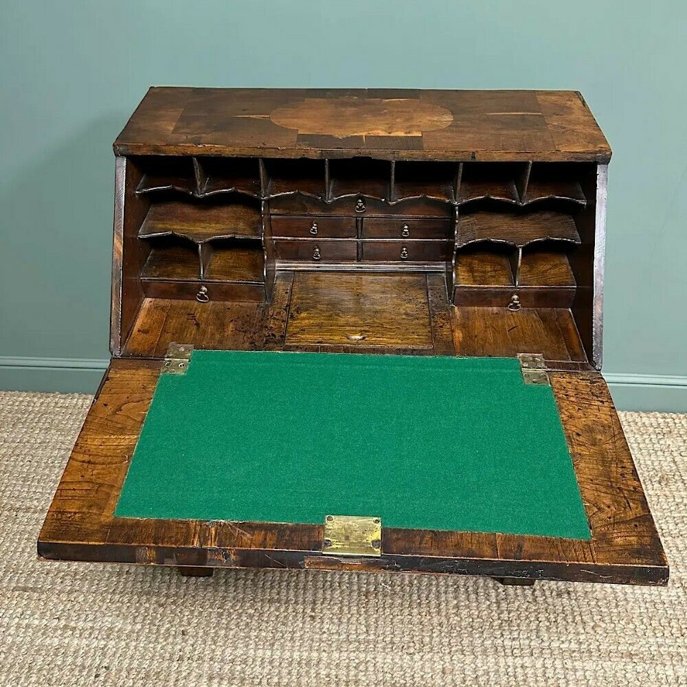 Rare Yew Wood Antique Georgian Bureau photo Furniture