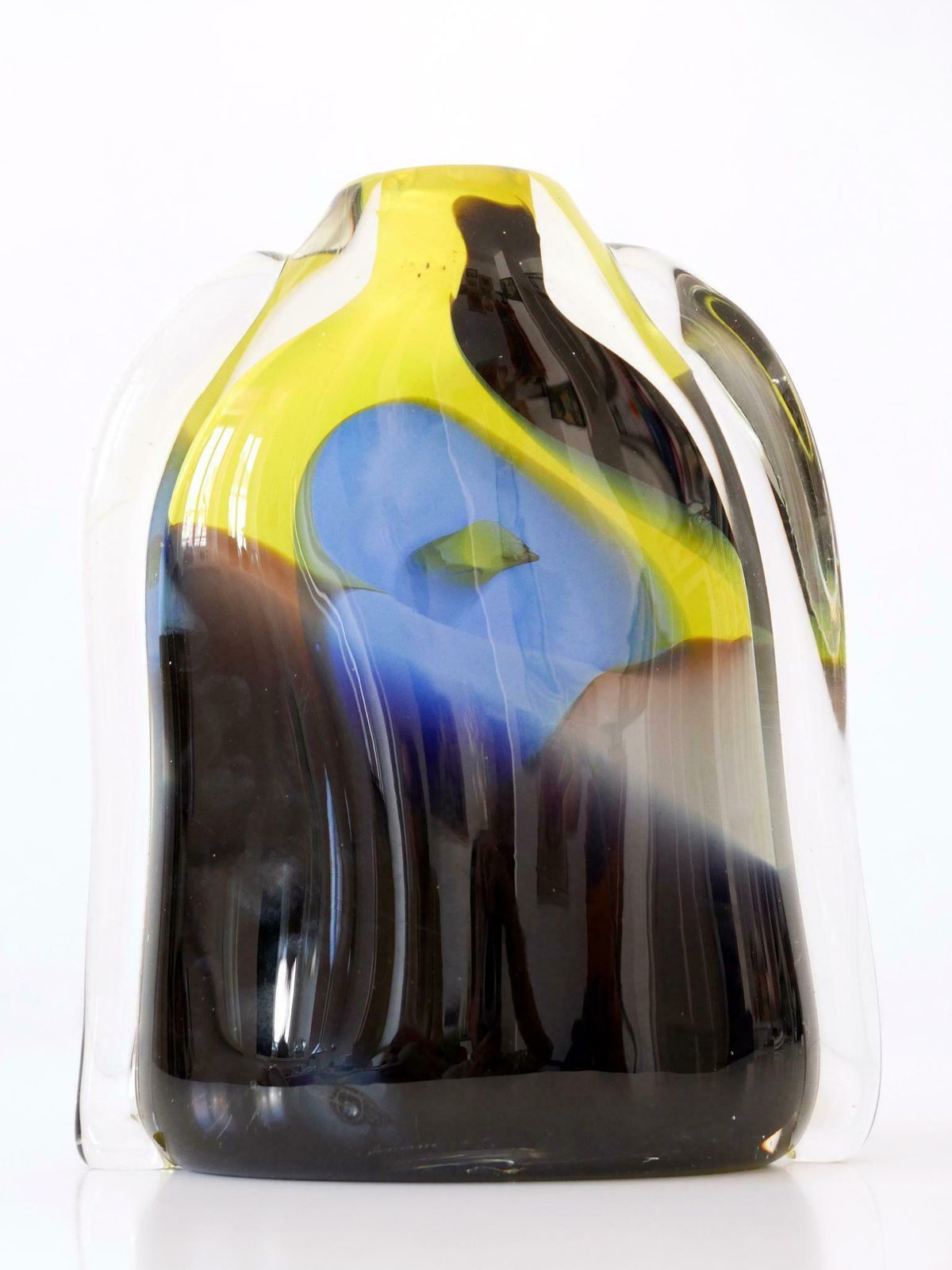 Tall And Decorative Murano Glass Vase Italy 1990s photo for sale
