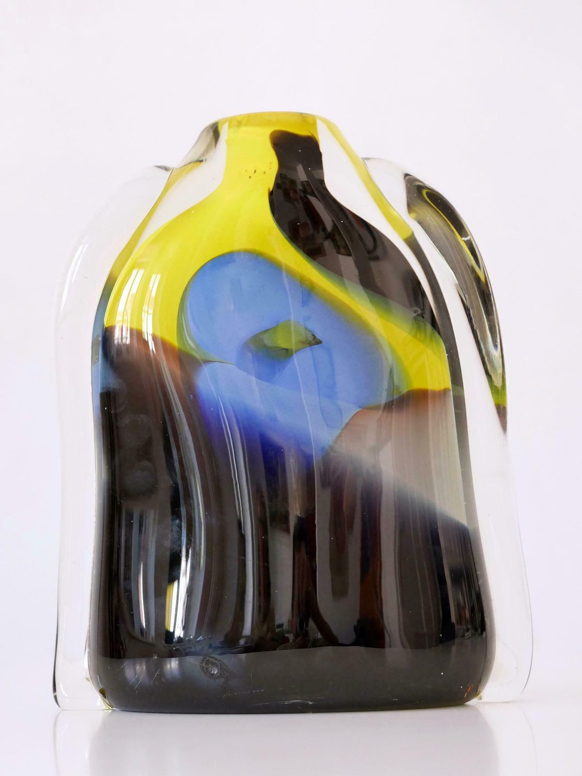 Tall And Decorative Murano Glass Vase Italy 1990s photo Home Decor