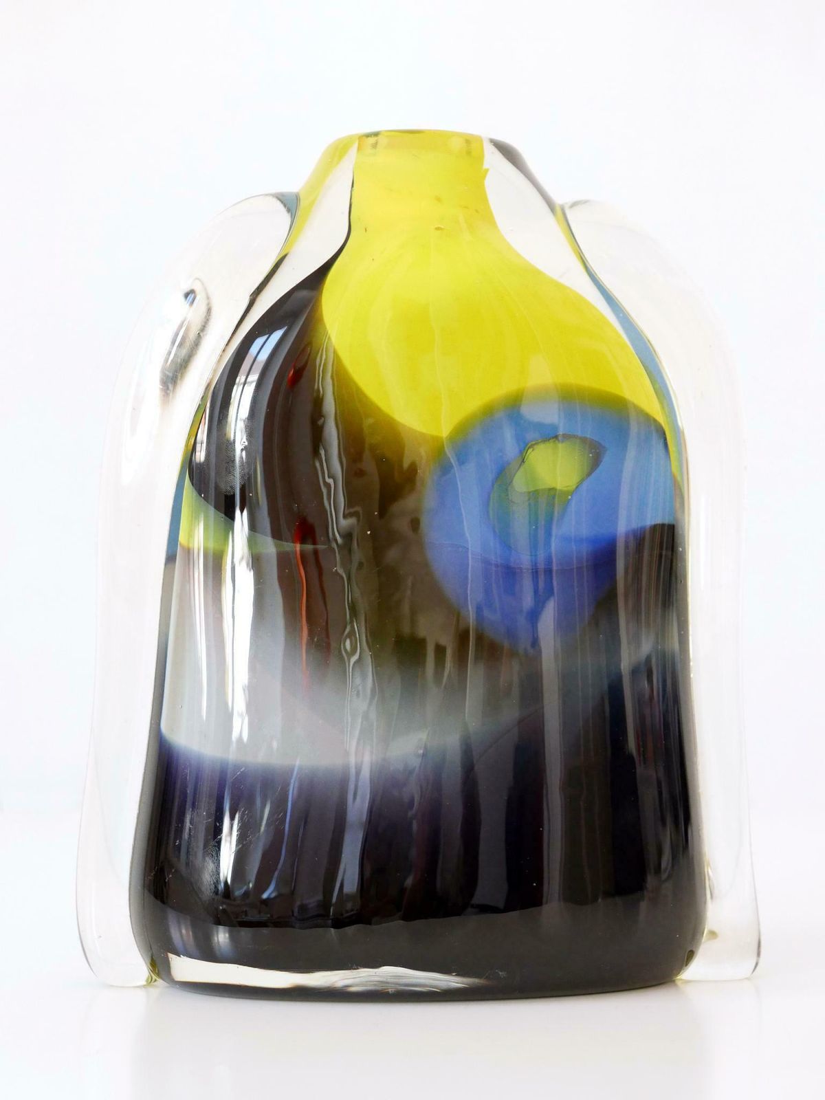 photo for sale Tall And Decorative Murano Glass Vase Italy 1990s