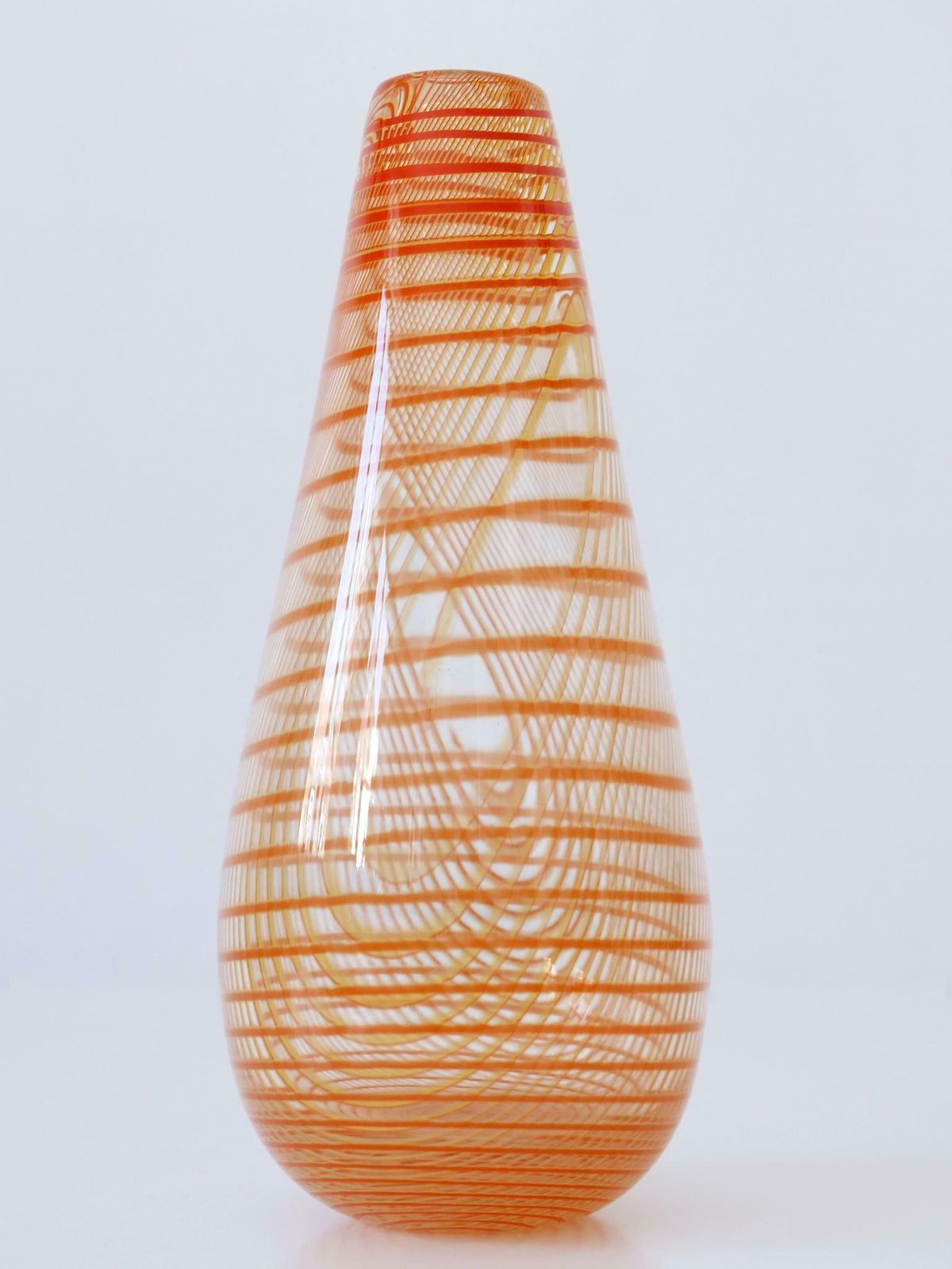 Signed & Limited Edition Art Glass Vase By Olle Brozén For Kosta Boda Sweden photo vinterior