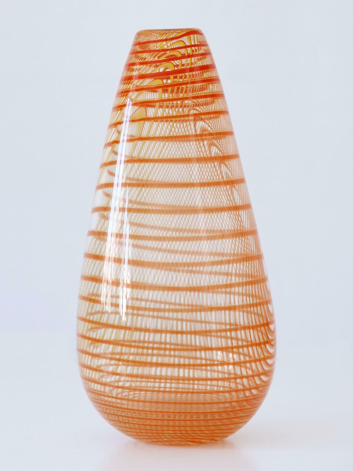 Signed & Limited Edition Art Glass Vase By Olle Brozén For Kosta Boda Sweden photo vintage